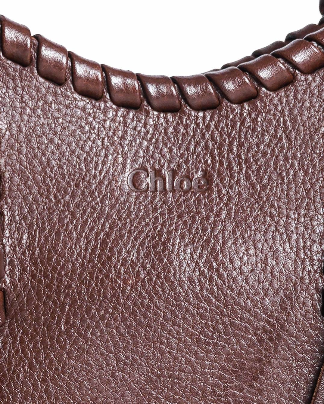 Chloé Mony Leather Tote In Brown