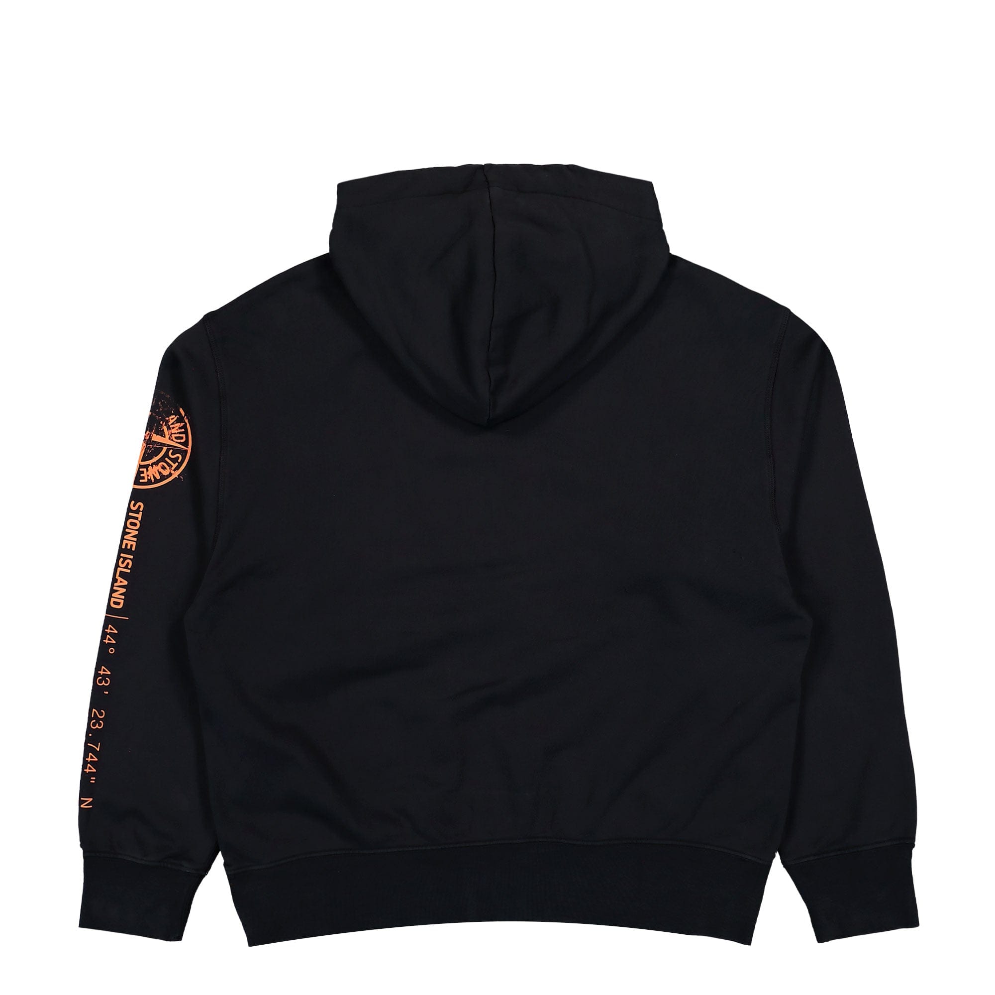 Stone Island Oversized Zip - Up Hooded Sweatshirt With Vertical Placement Print