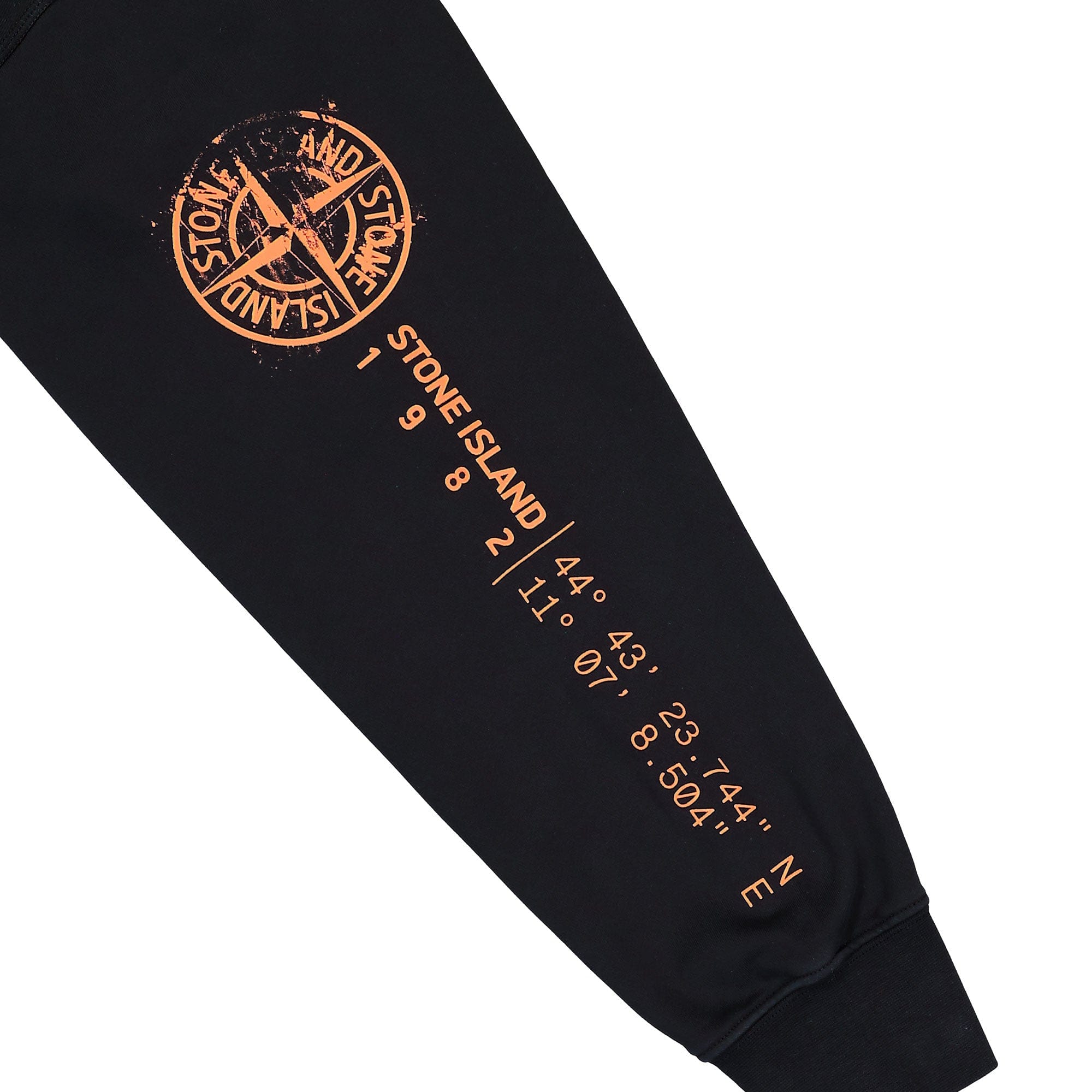 Stone Island Oversized Zip - Up Hooded Sweatshirt With Vertical Placement Print