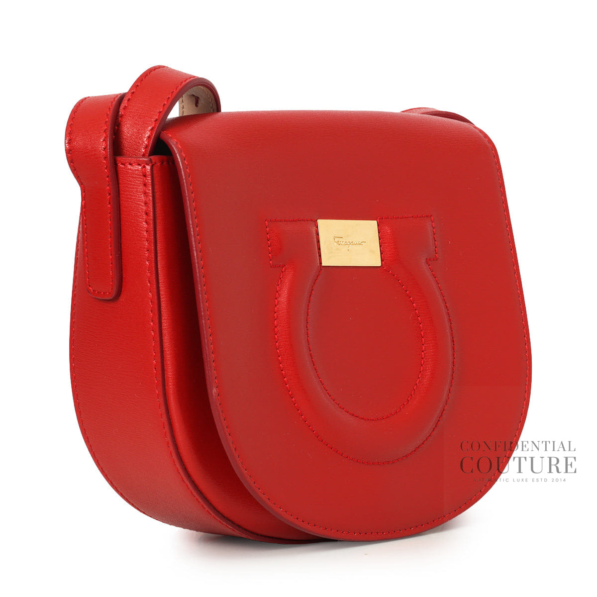 Salvatore Ferragamo Red Gancio City Crossbody Bag
