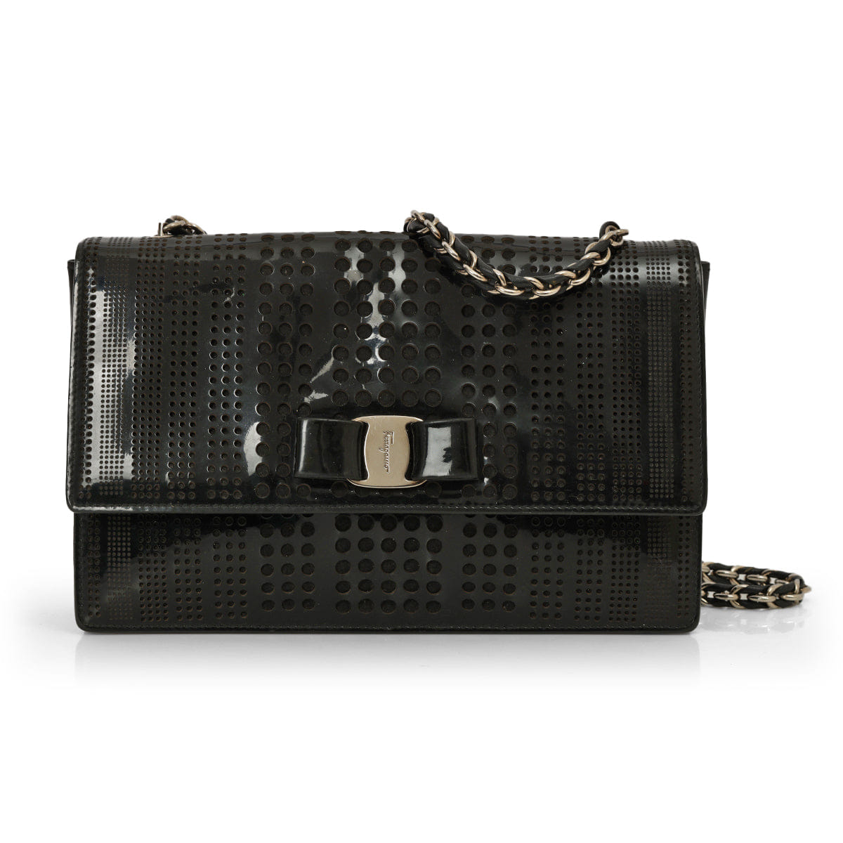Salvatore Ferragamo Vara Bow Perforated Crossbody Bag
