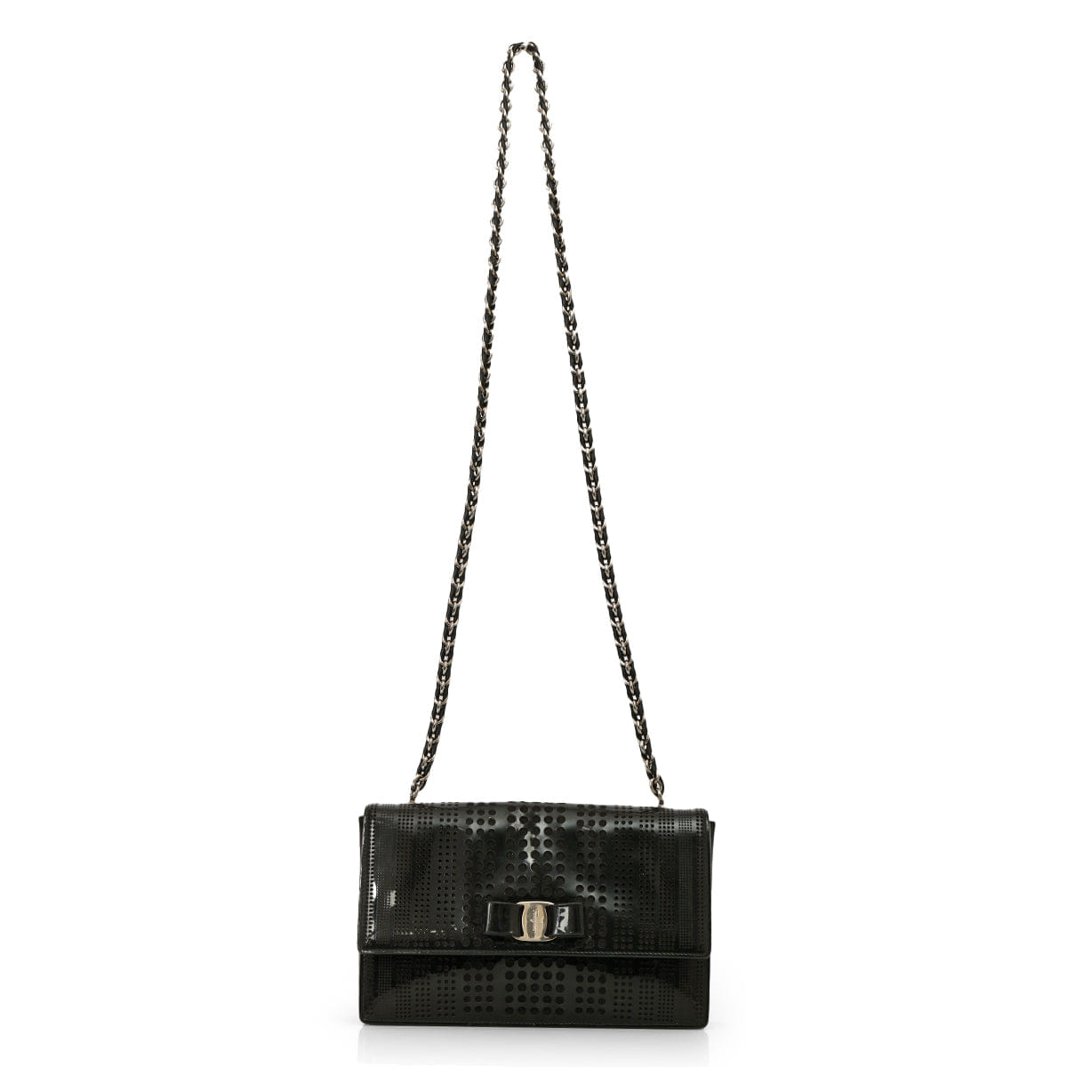 Salvatore Ferragamo Vara Bow Perforated Crossbody Bag