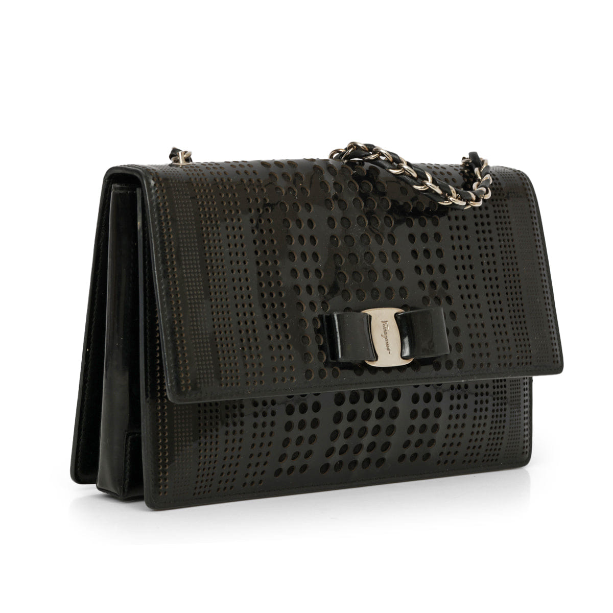 Salvatore Ferragamo Vara Bow Perforated Crossbody Bag