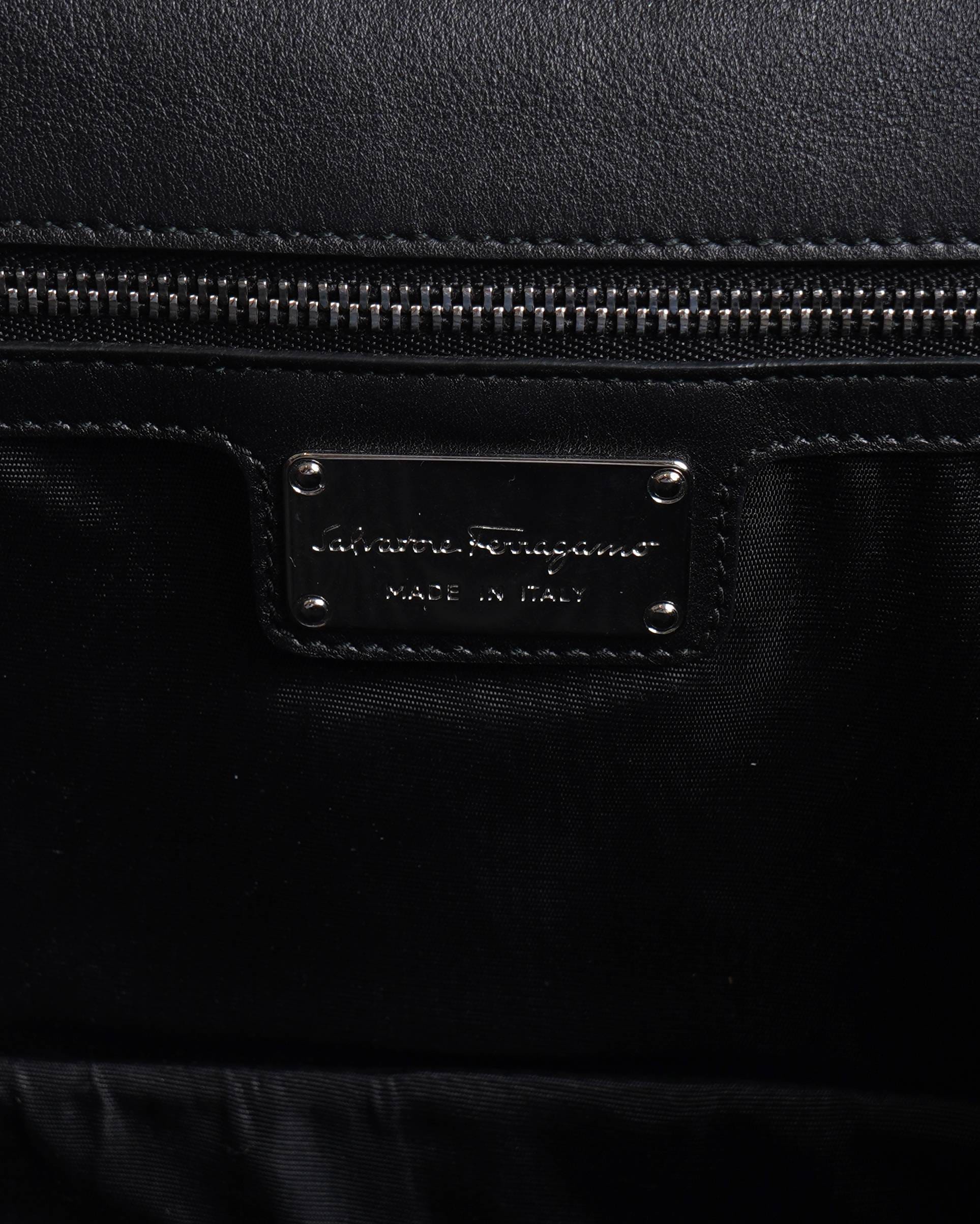Salvatore ferragamo black ginny studded small crossbody bag