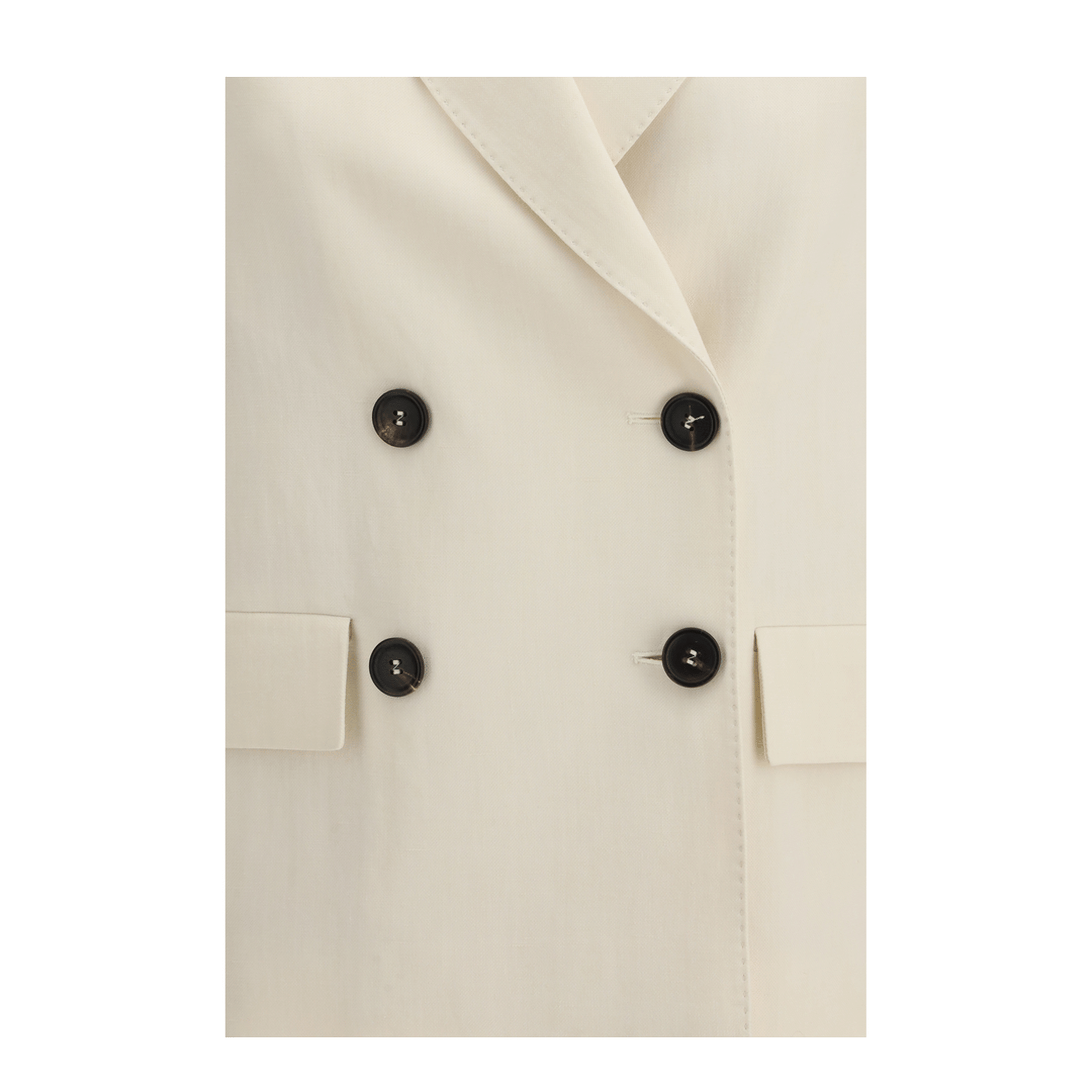 Brunello Cucinelli Fluid Twill Jacket In Viscose And Linen With Monile