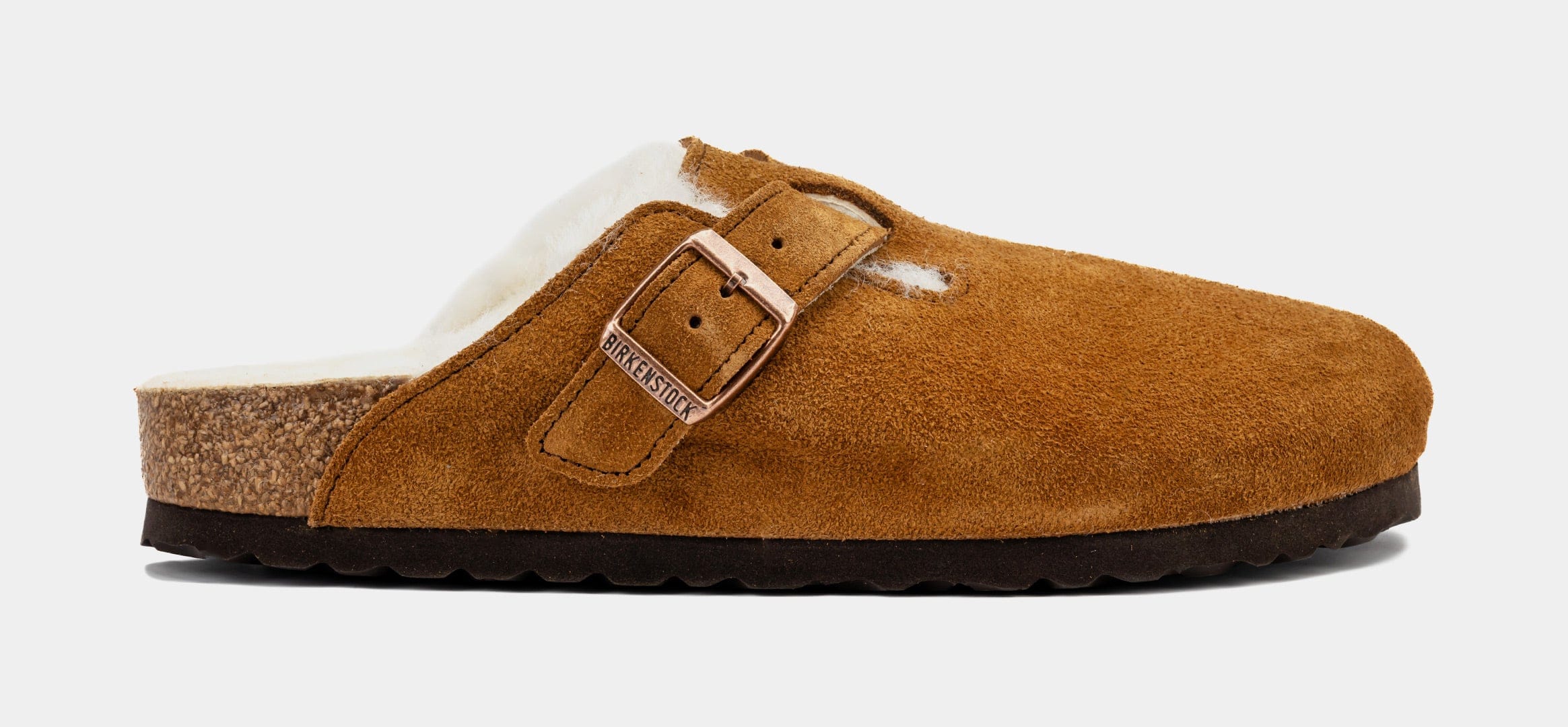 Birkenstock Boston Shearling Womens Sandals (Brown)