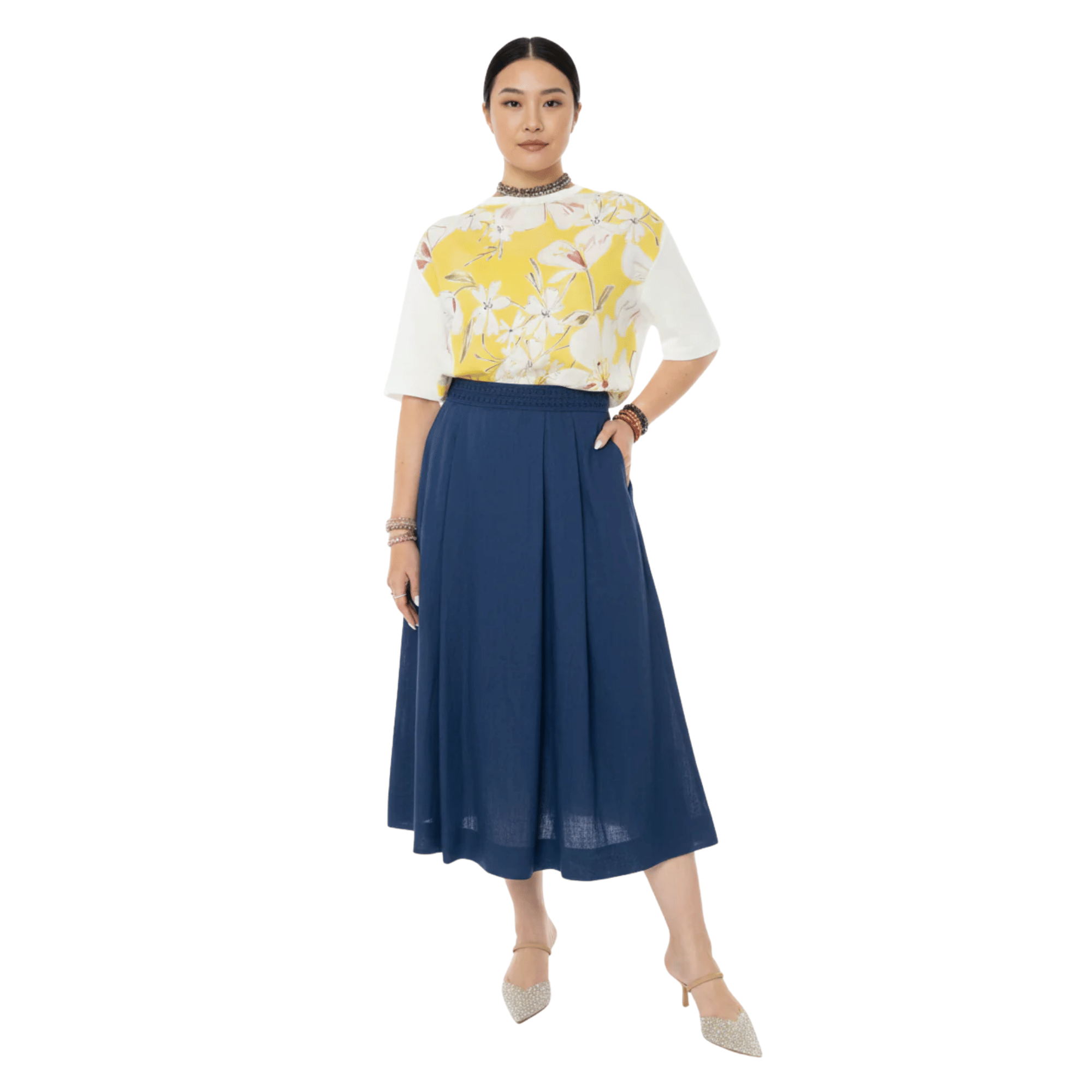 LORO PIANA GONNA ZAIRA SUNNY REFLECT SKIRT( التنورة)