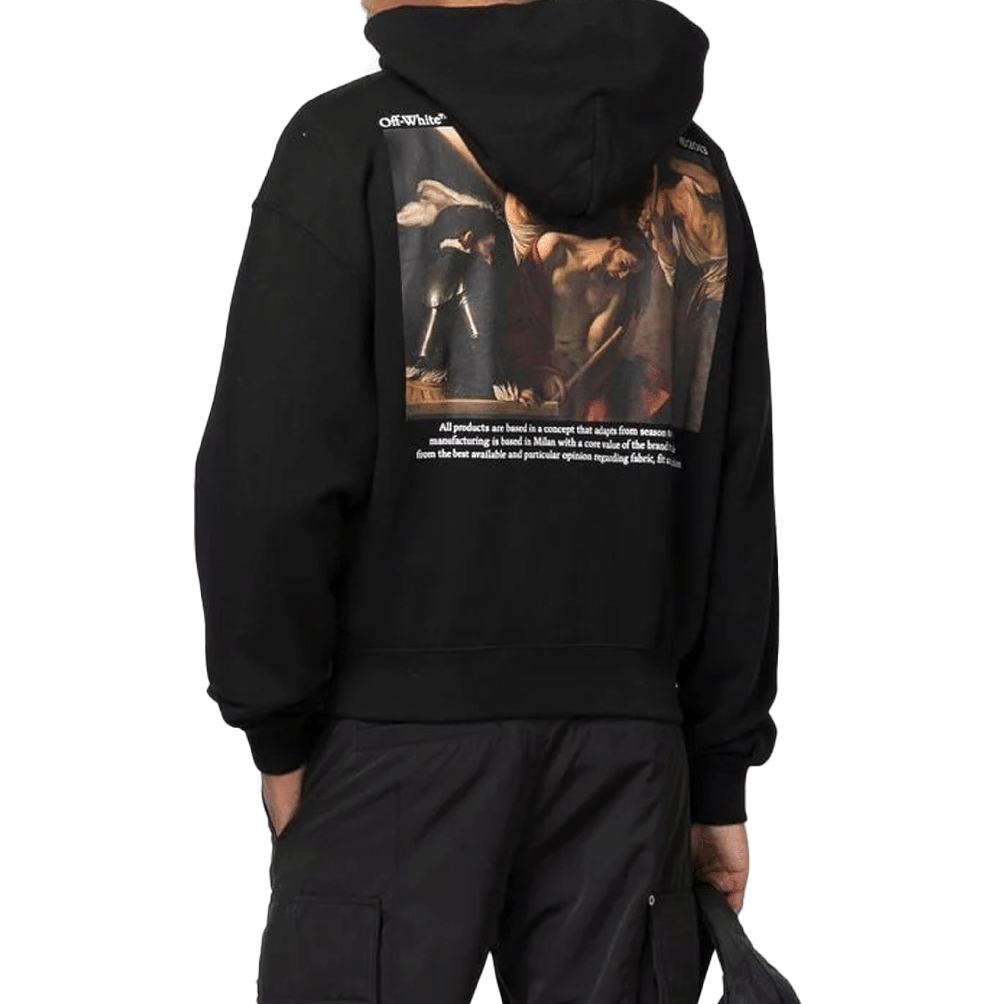 OFF - WHITE Caravaggio Crowning Oversized Hoodie Black/White (SS22)