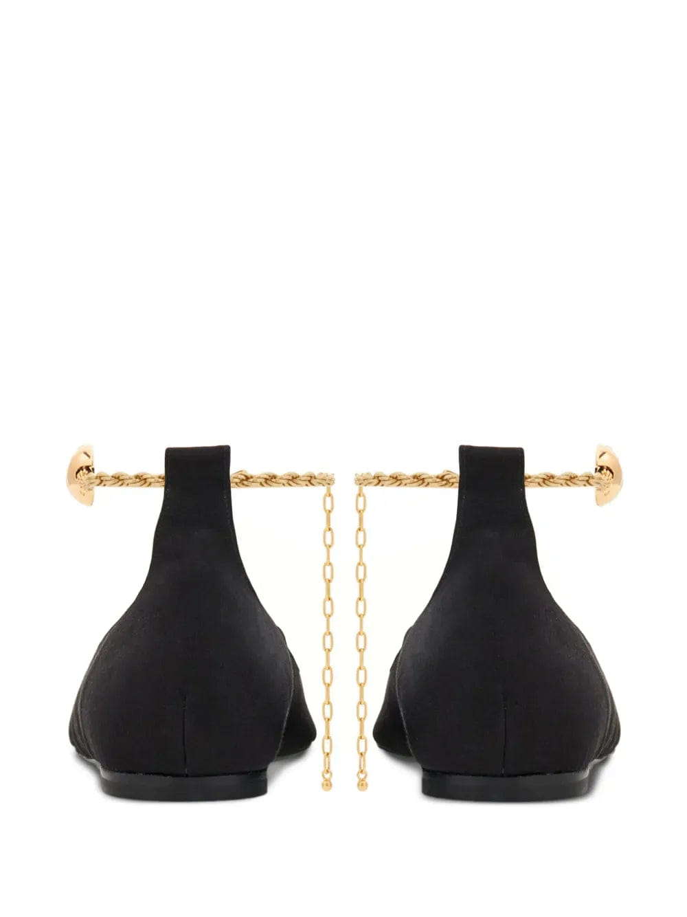 Ferragamo Cable - Link Chain Leather Ballerina Shoes