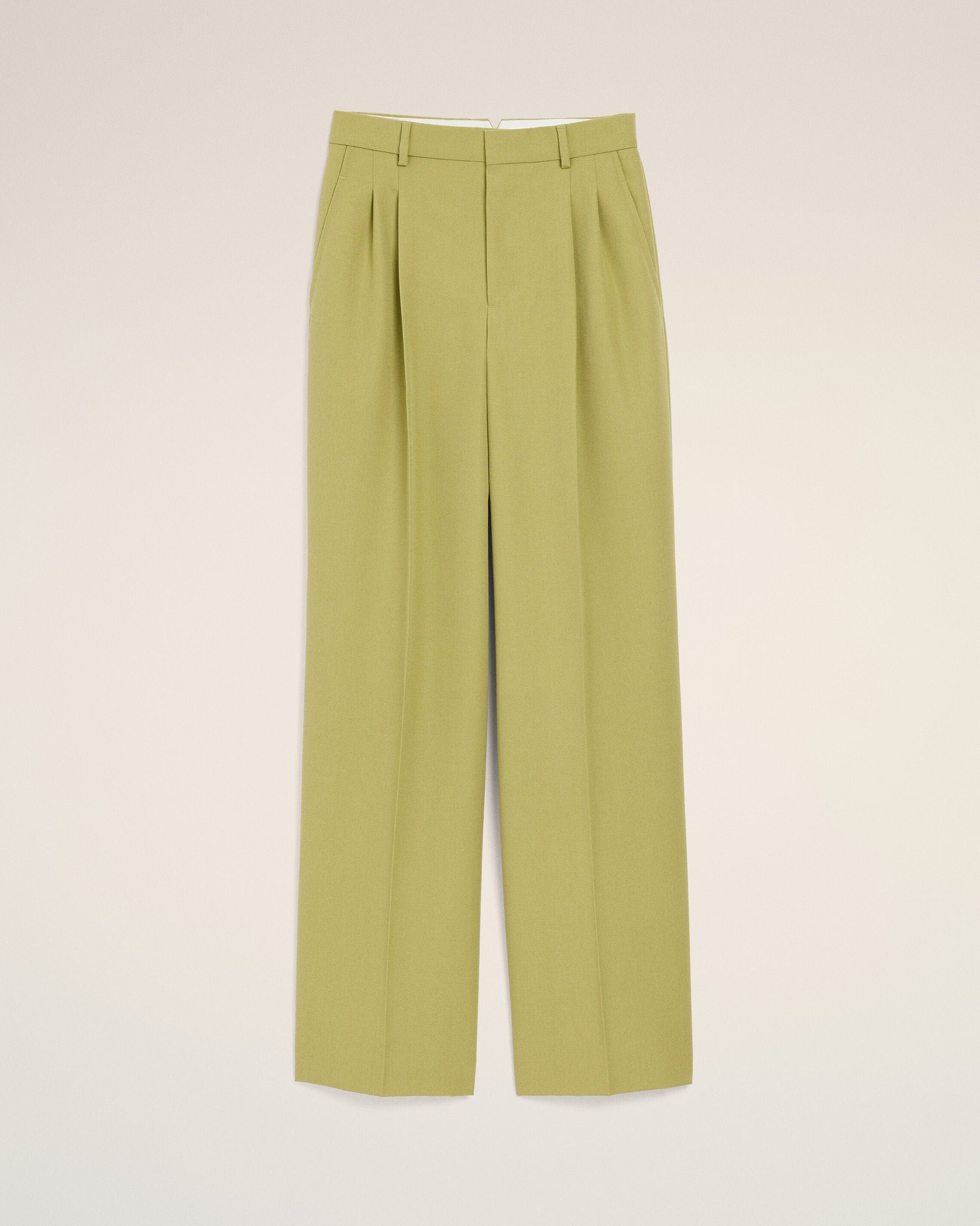 AMI Paris AmiParis Green New Wool Low Waist Wide Trousers Women's