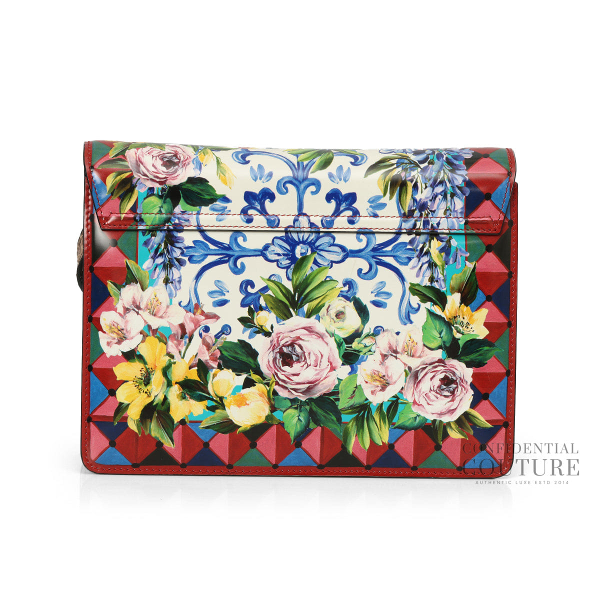 Dolce & Gabbana Floral Printed Leather & Ayers Lucia Shoulder Bag