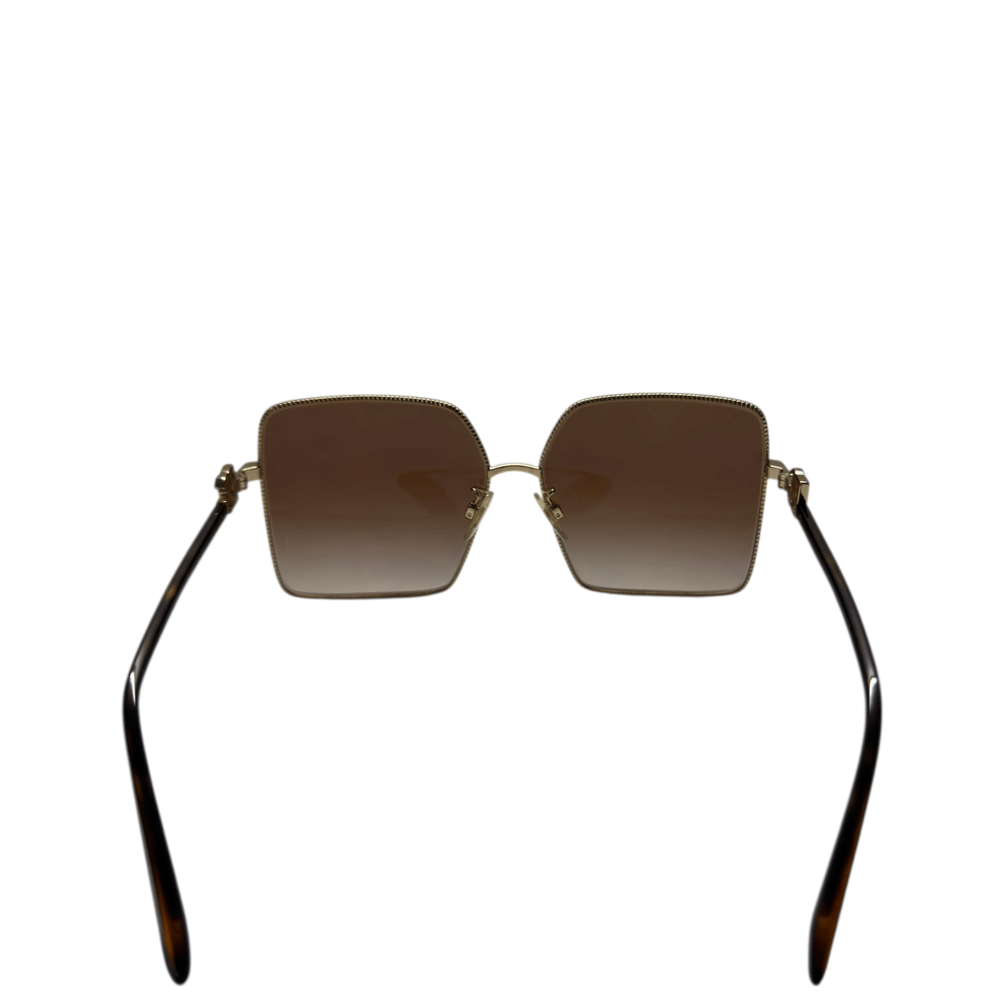 Dolce & Gabbana Square Metal Sunglasses Brown Gradient Lenses