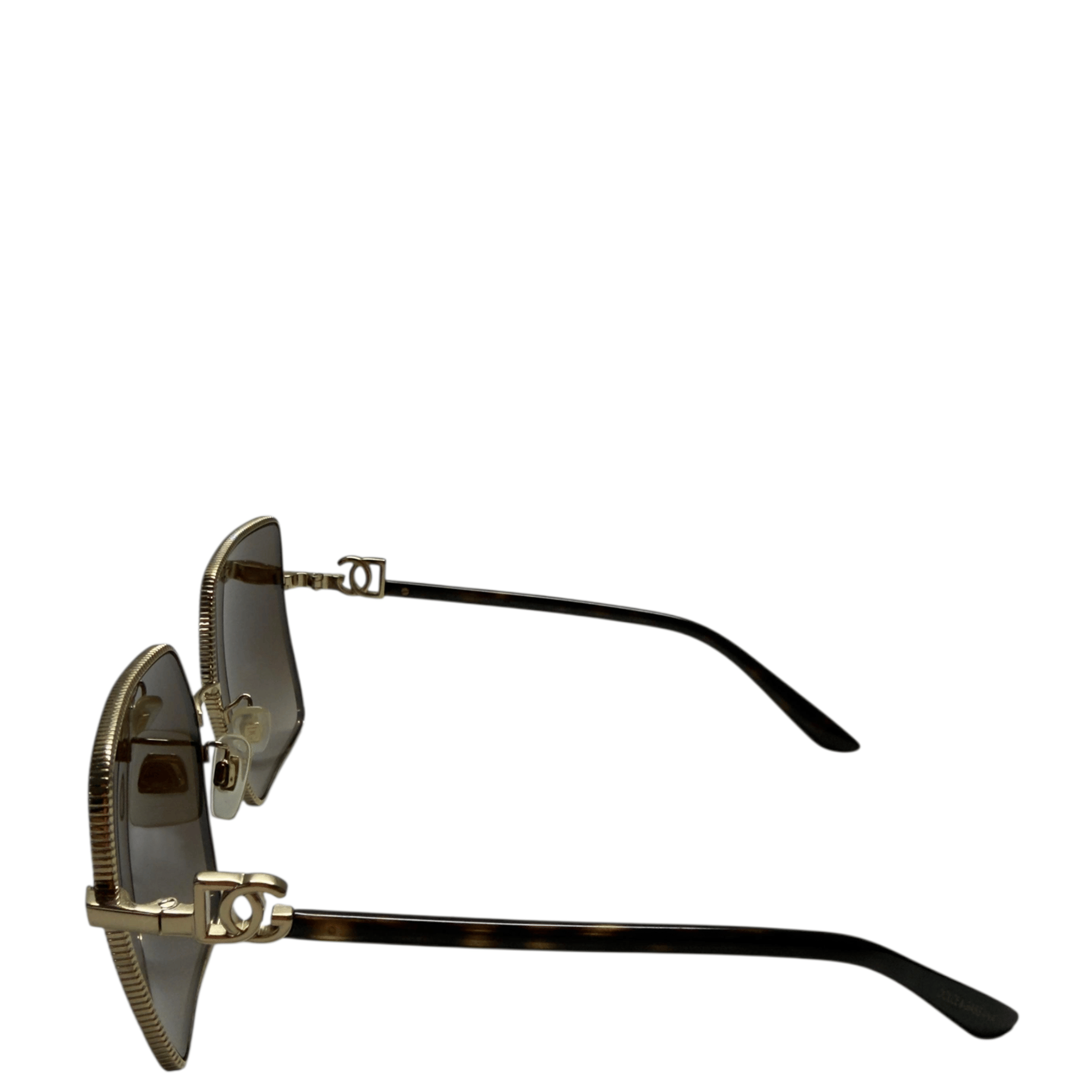 Dolce & Gabbana Square Metal Sunglasses Brown Gradient Lenses