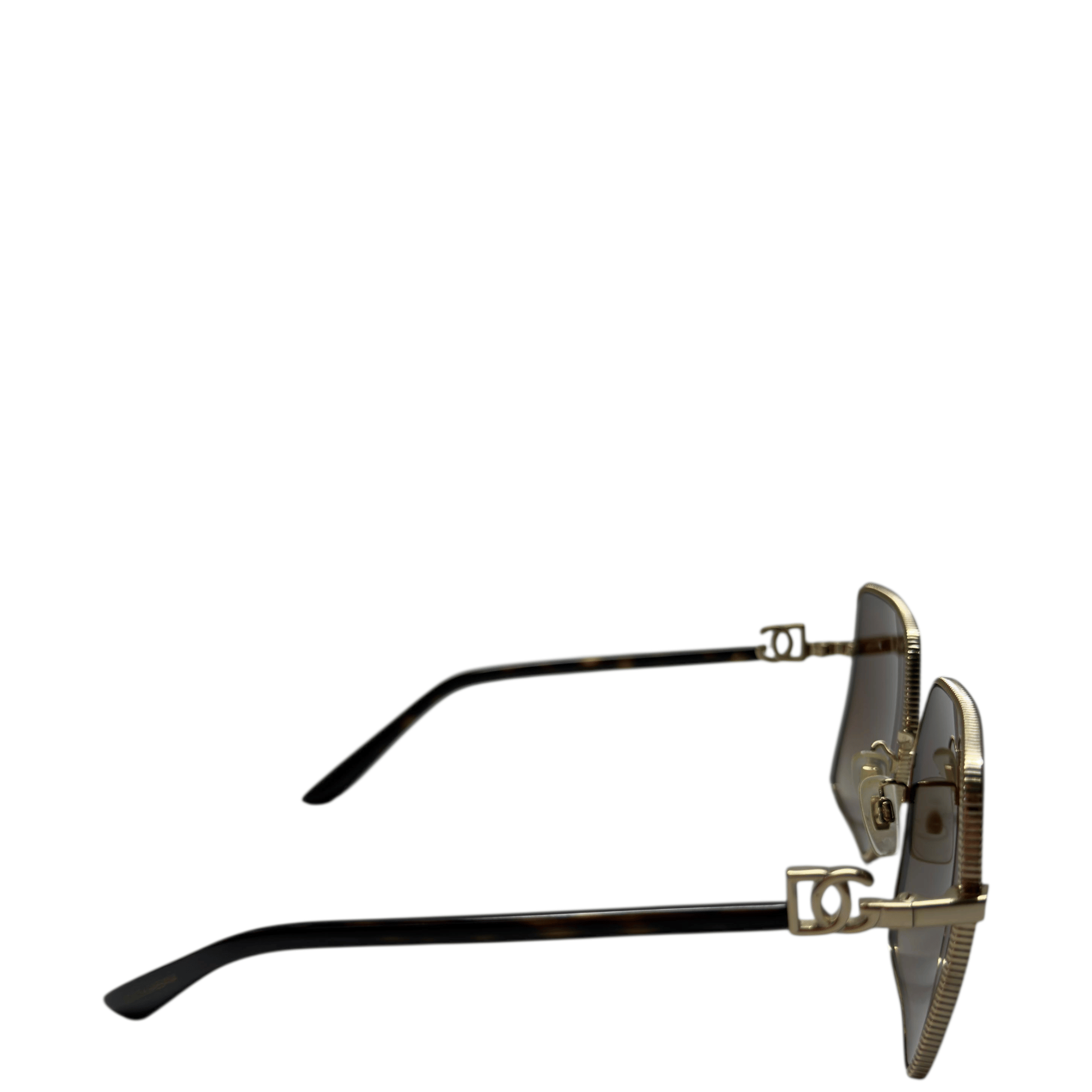 Dolce & Gabbana Square Metal Sunglasses Brown Gradient Lenses