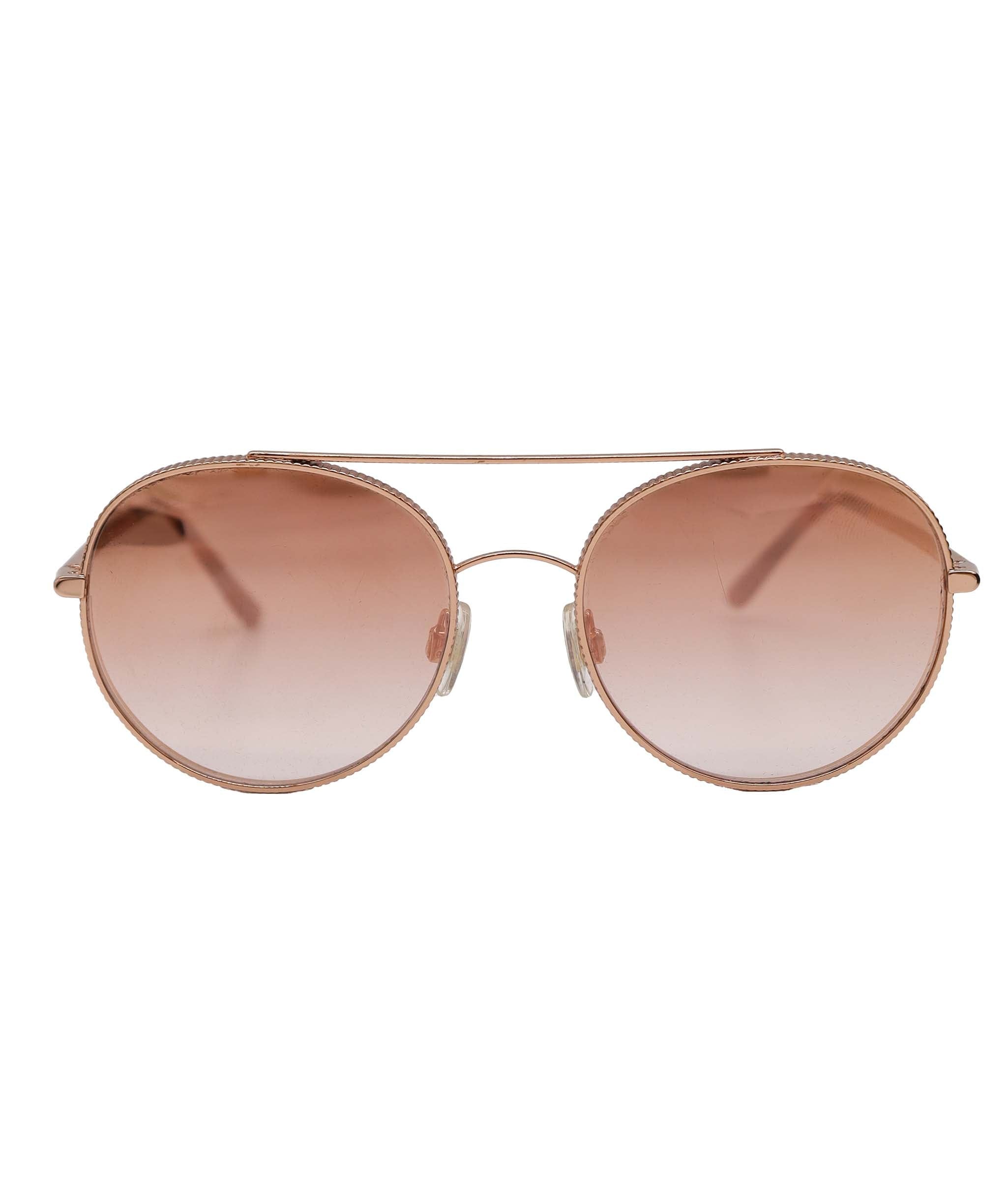 Dolce & Gabbana Round Mirrored Sunglasses Rose Gold