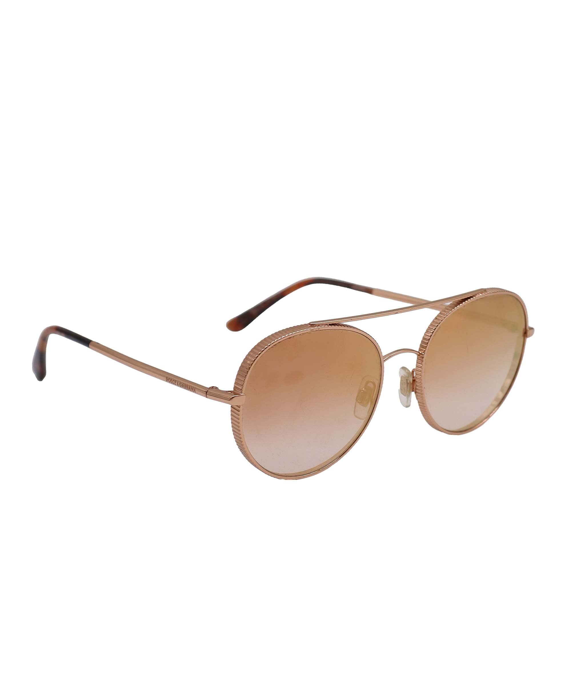 Dolce & Gabbana Round Mirrored Sunglasses Rose Gold