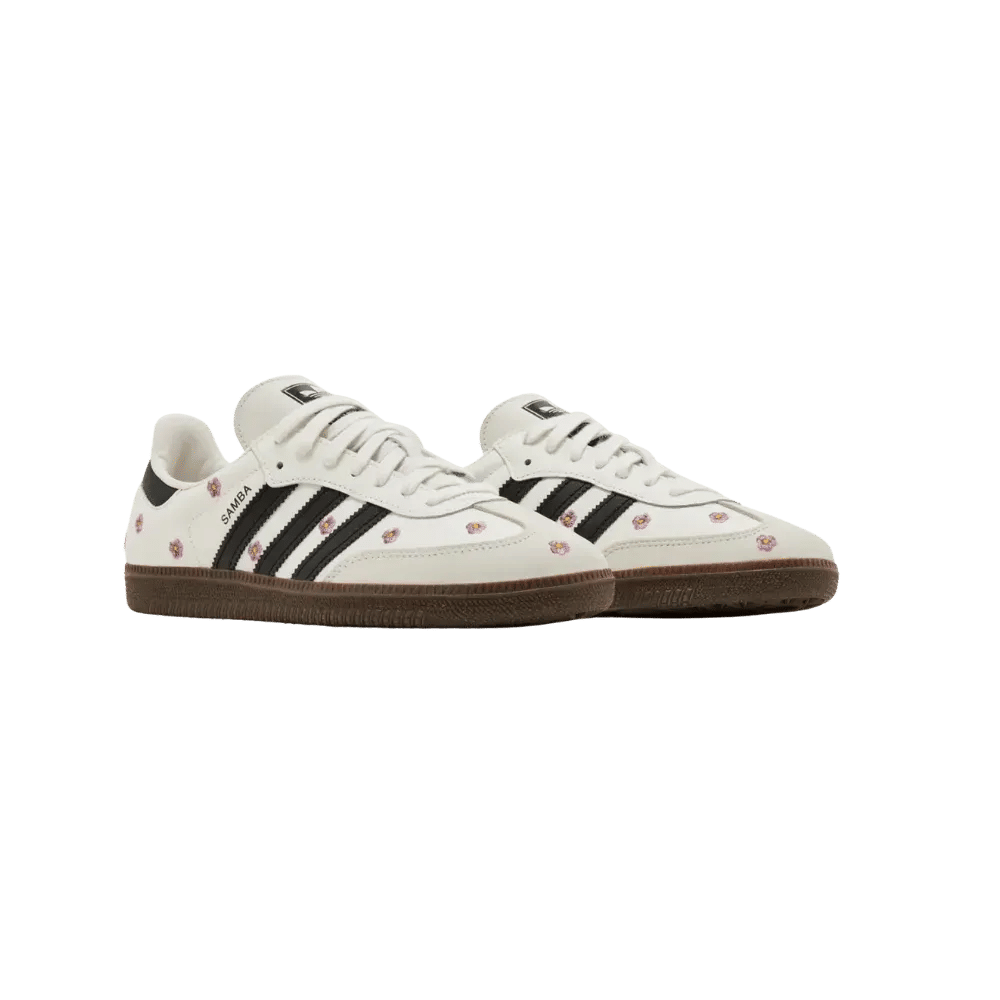 WHITE* Samba OG White Floral Embroidery