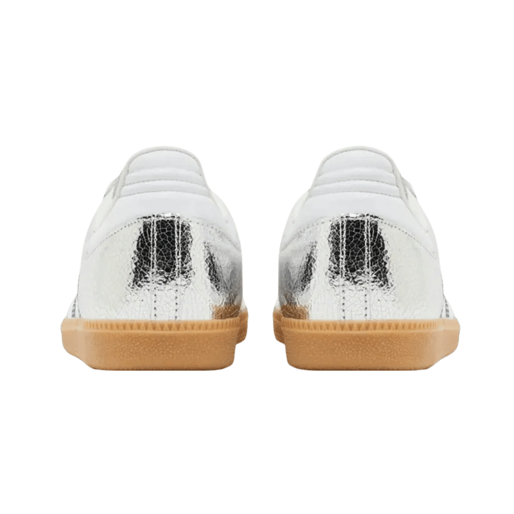 Off Kicks Samba OG Silver Metallic Cracked Leather