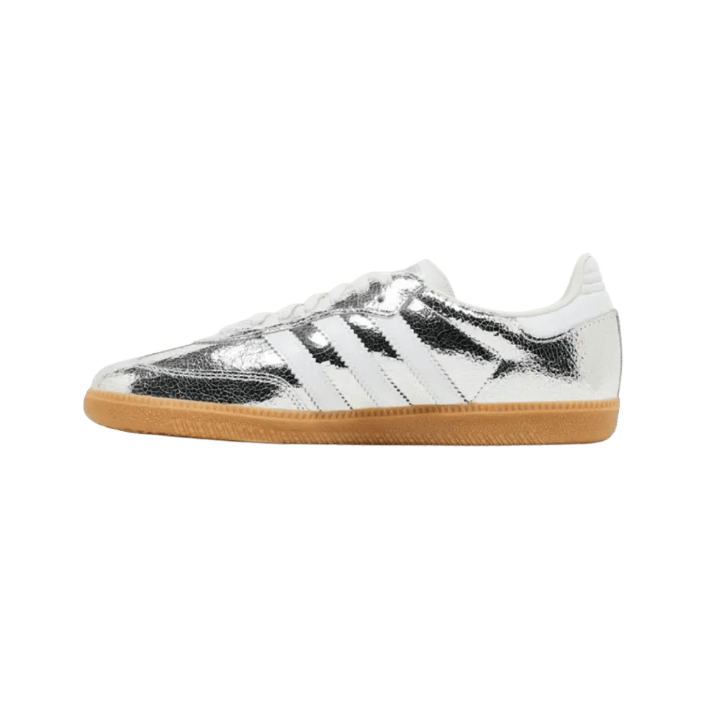 Off Kicks Samba OG Silver Metallic Cracked Leather