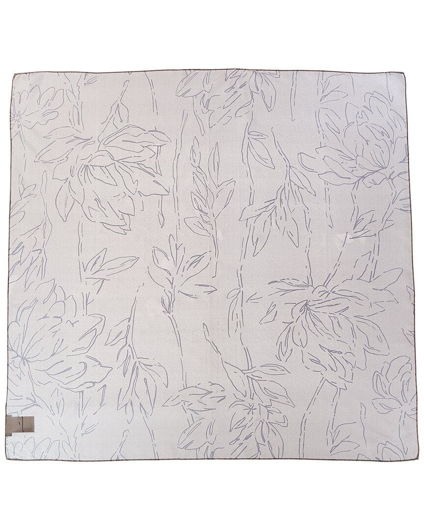 Brunello Cucinelli Magnolia Print Silk Scarf