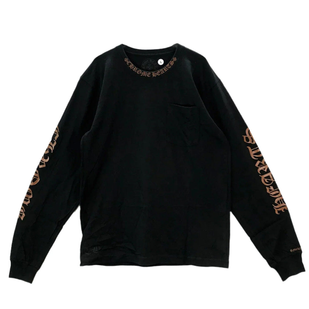 Chrome Hearts Neck Logo Long Sleeve T - Shirt Brown
