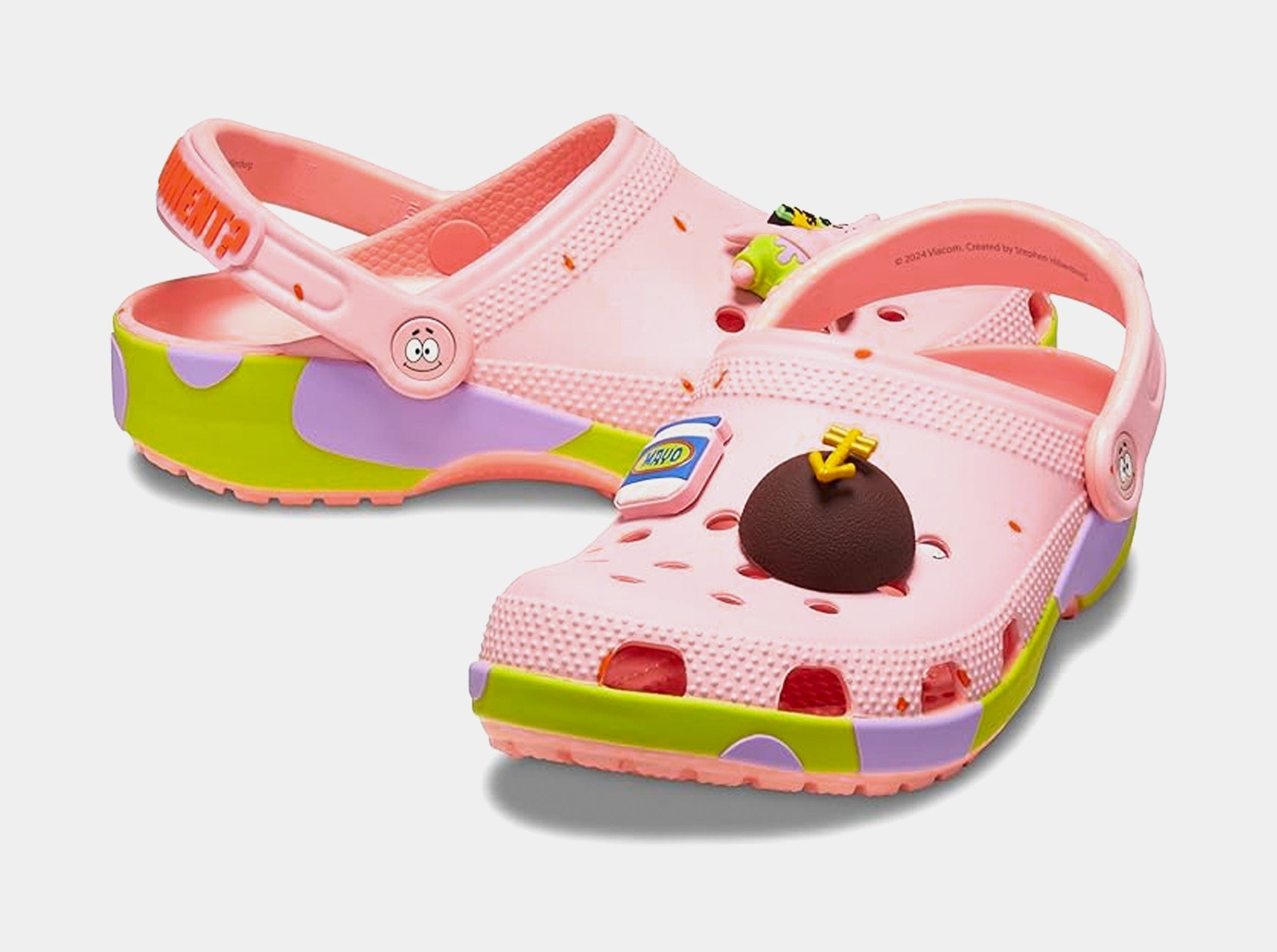 CROCS Patrick Star Classic Clog Mens Sandals (Pink/Green)