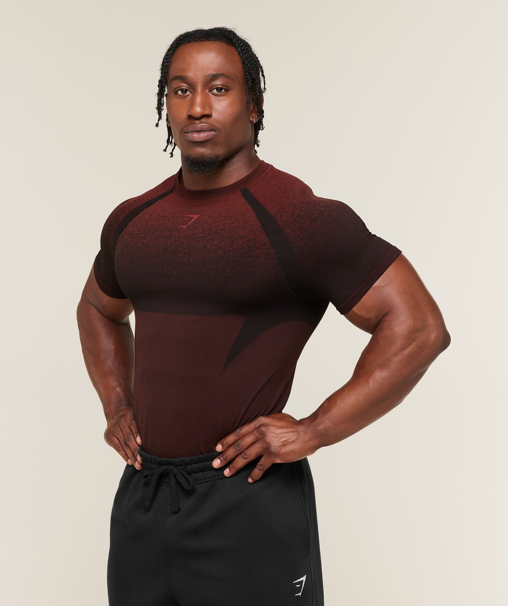 Gymshark Shadow Seamless T-Shirt Sets Red