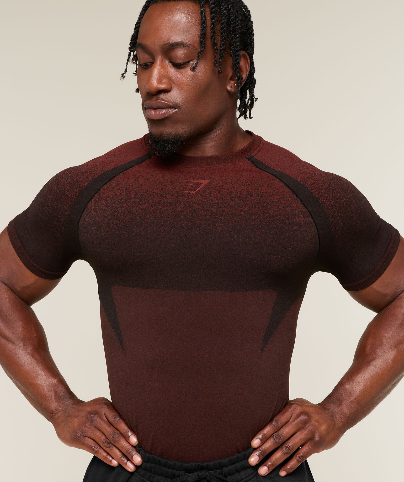 Gymshark Shadow Seamless T-Shirt Sets Red