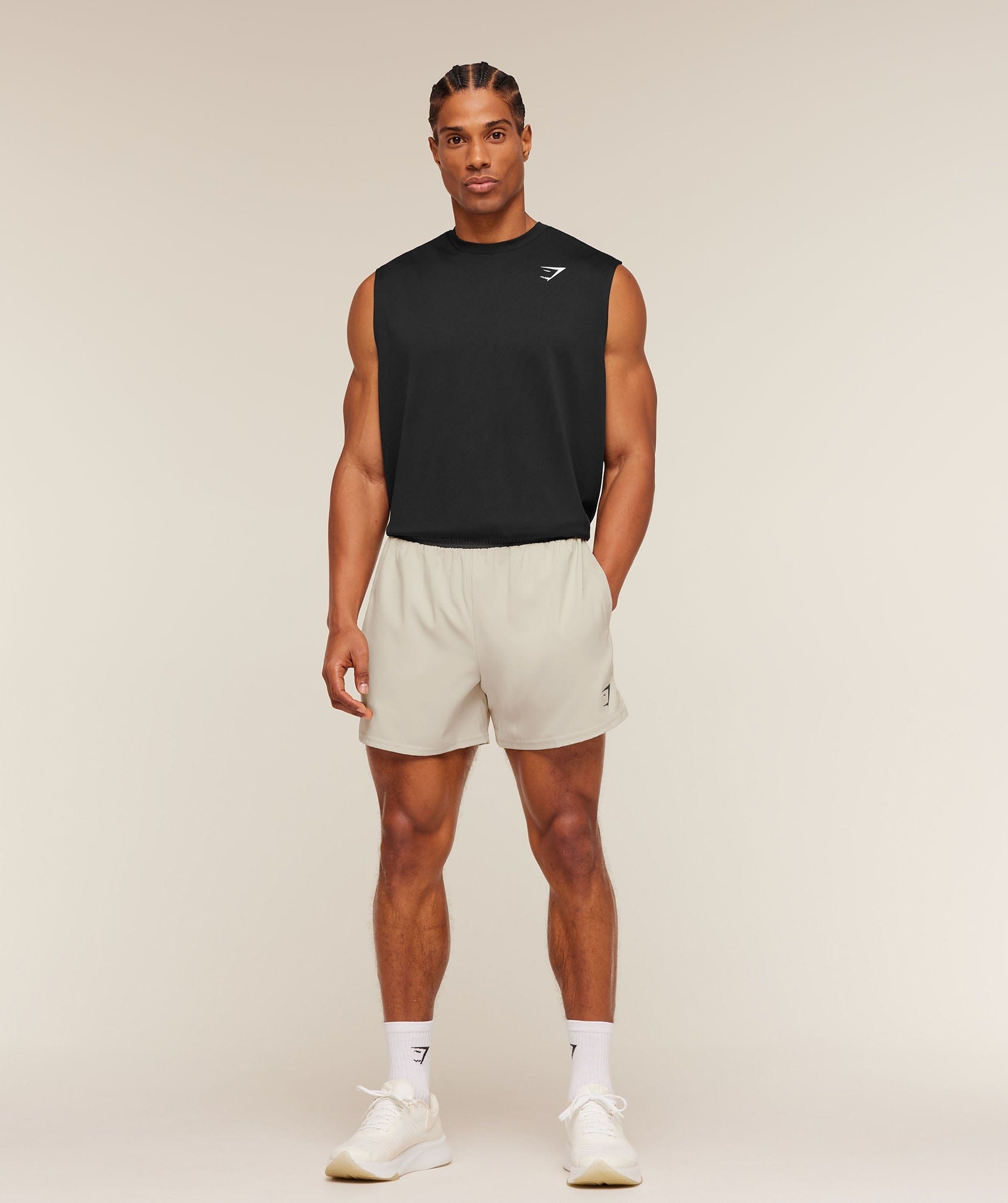 Gymshark Arrival Contrast Shorts Pebble Grey