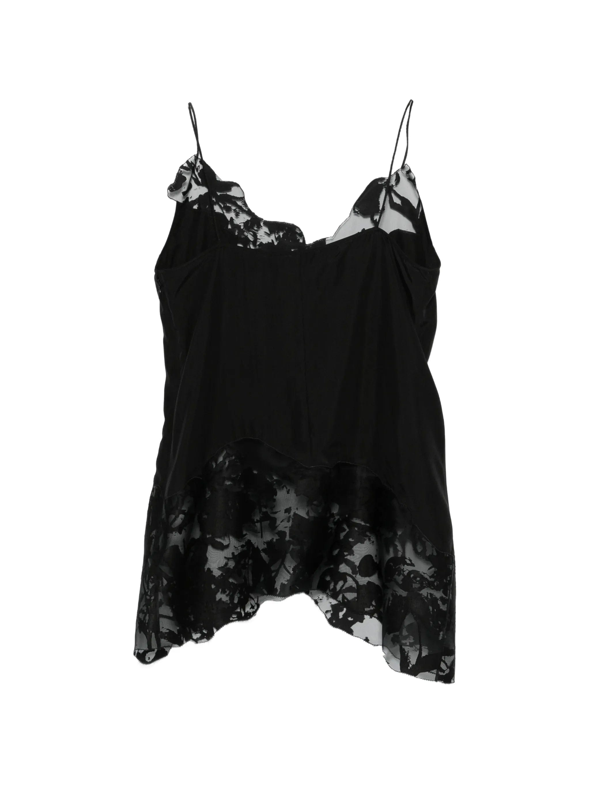 Alexander McQueen lace - trimmed silk blouse