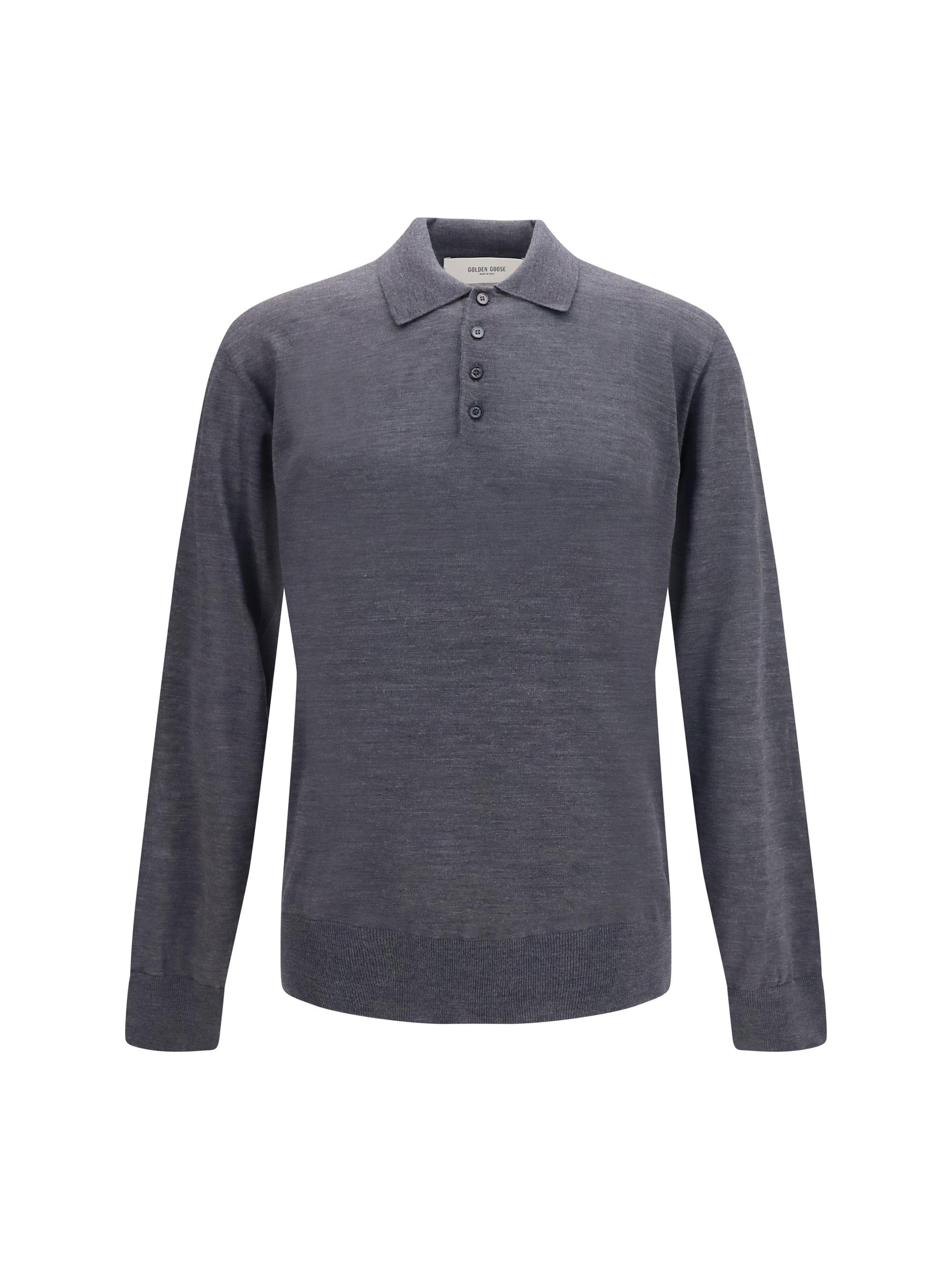 Golden Goose Virgin Wool Polo Shirt — Gray