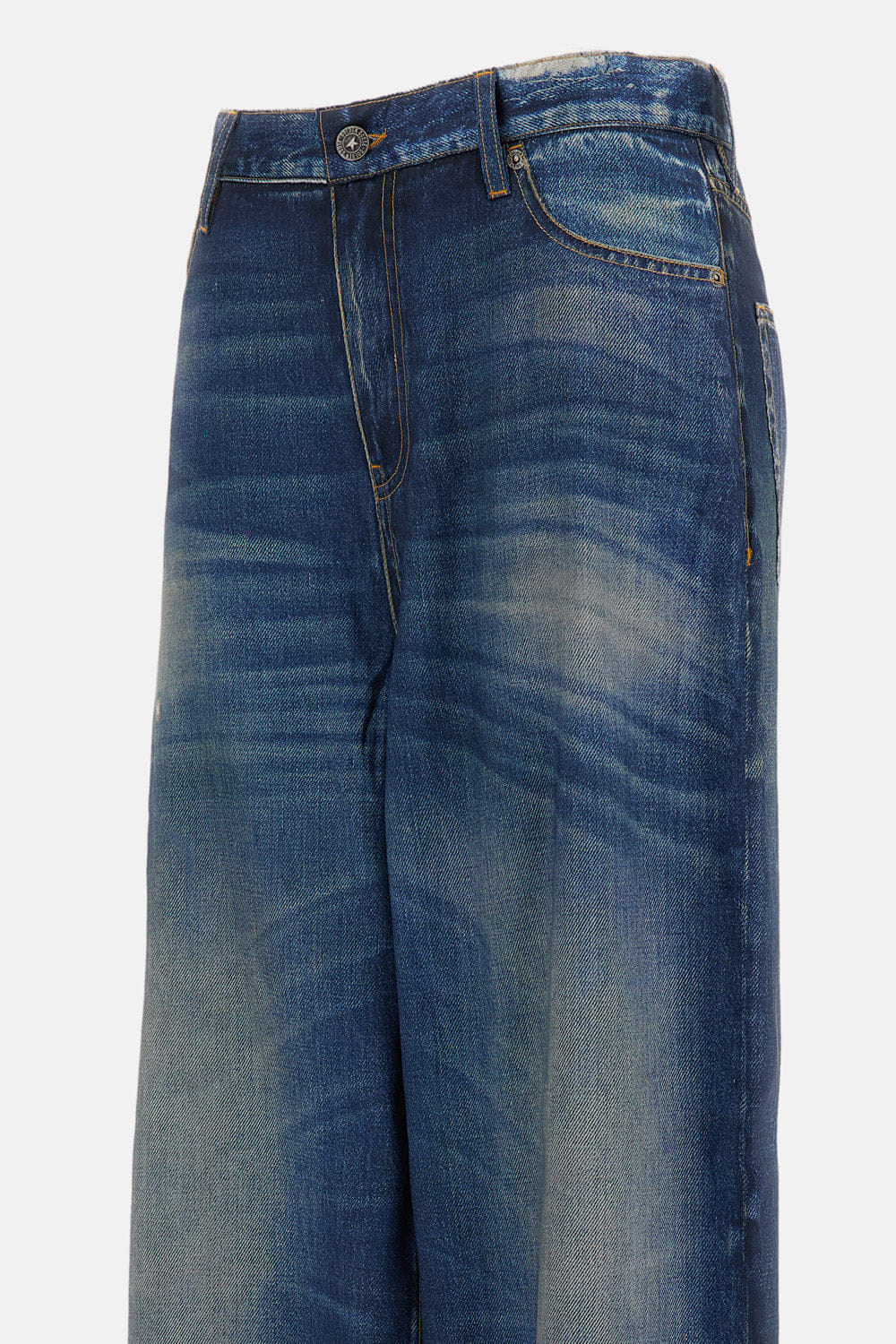 Golden Goose PANTALONI PEGGY IN STAMPA DENIM