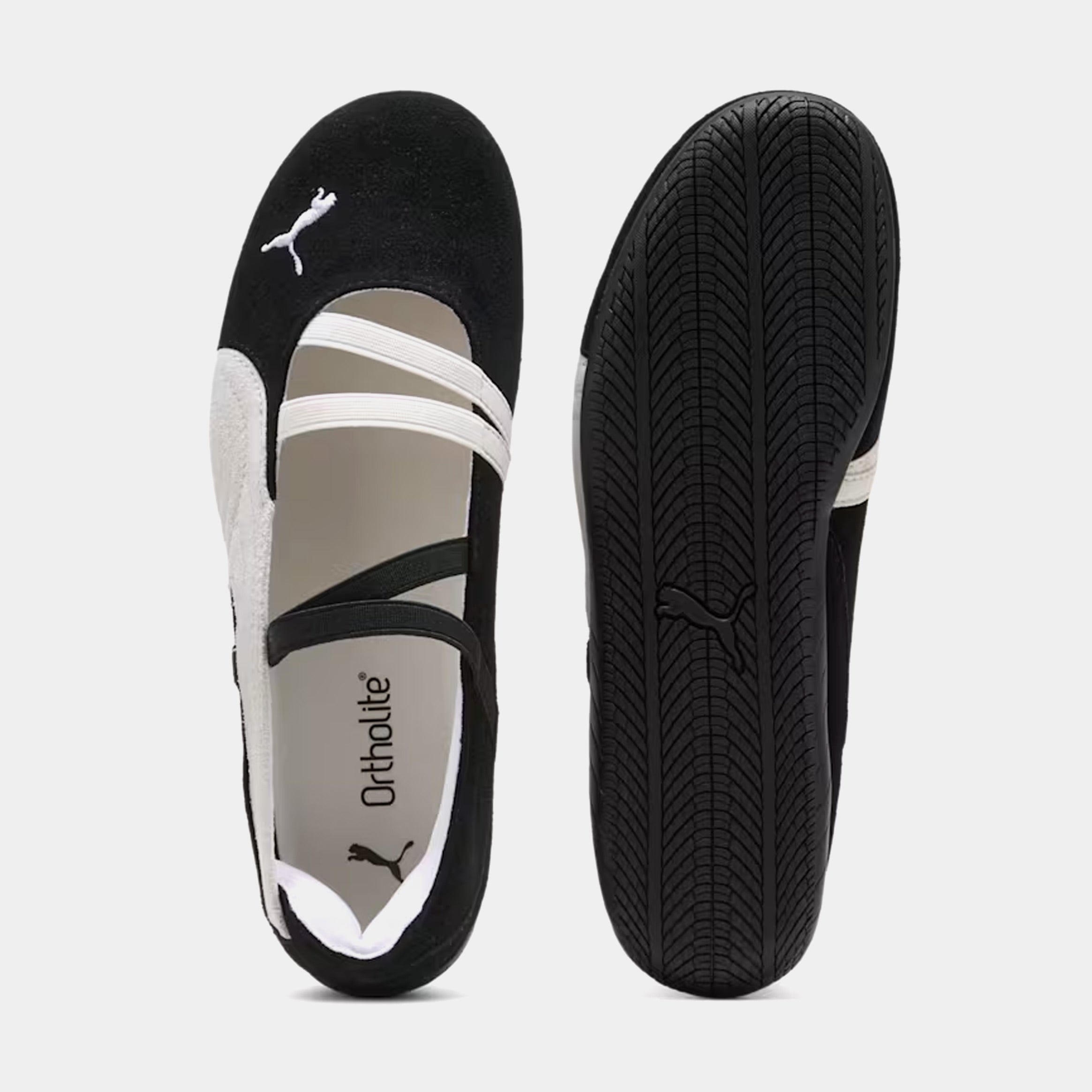 PUMA Speedcat Ballet Suede Womens Lifestyle Shoes (Black/White/Black)