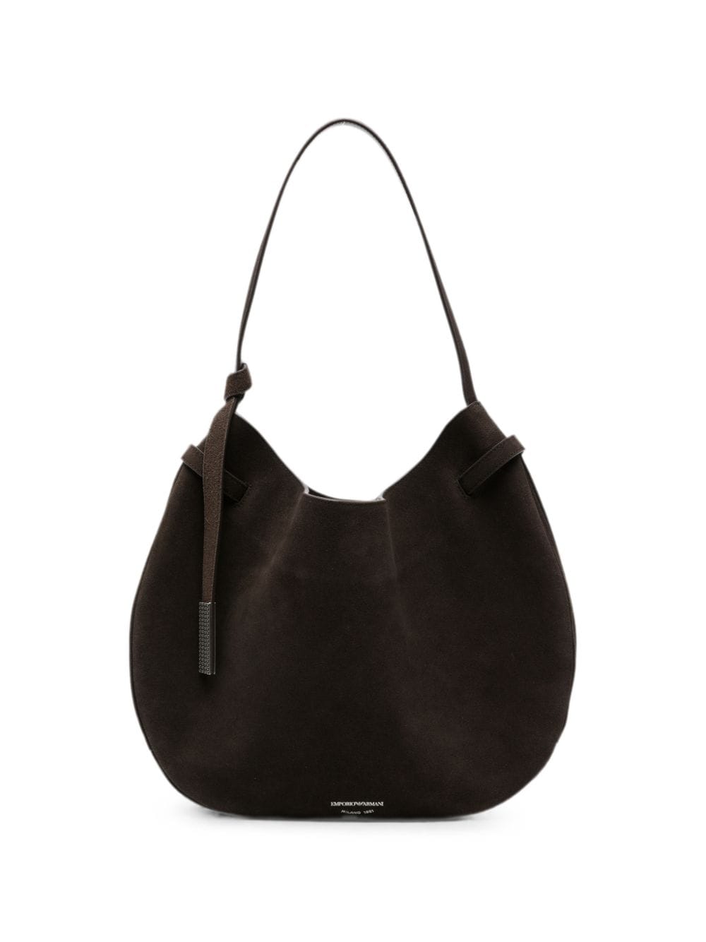Emporio Armani Suede Leather Shoulder Bag — Black