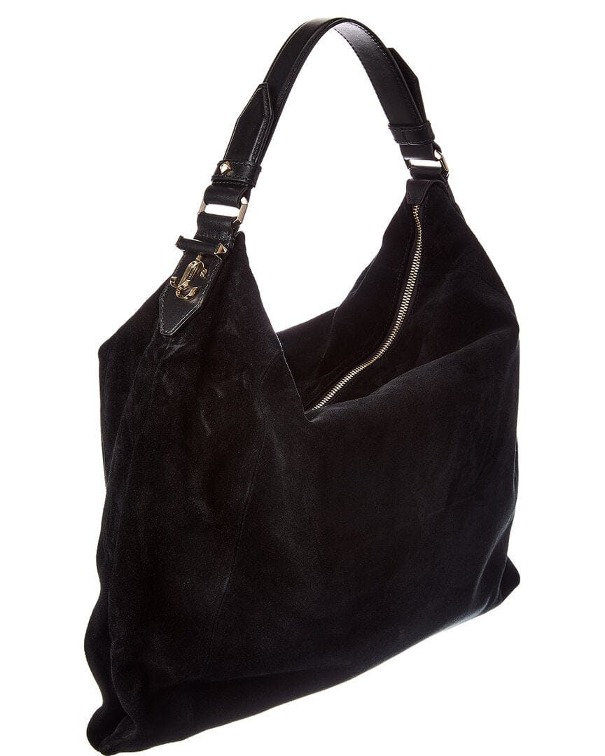 Jimmy Choo Ana Small Suede & Leather Hobo Bag