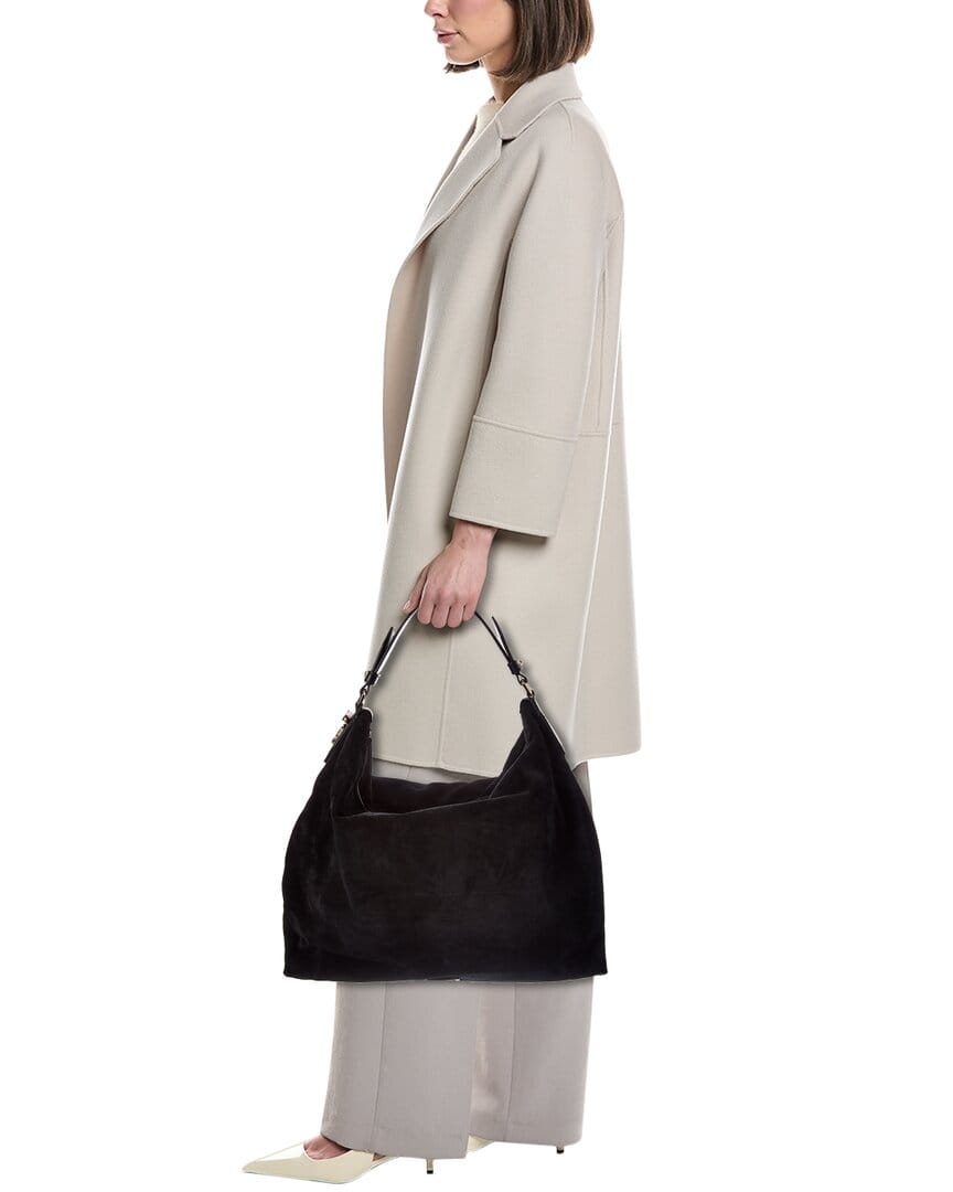 Jimmy Choo Ana Small Suede & Leather Hobo Bag