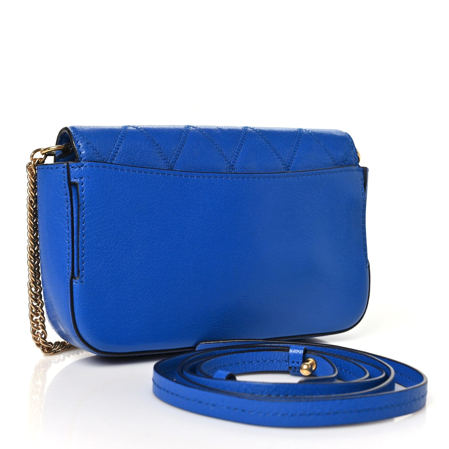 Givenchy Goatskin Quilted GV3 Mini Pocket Convertible Bag Blue