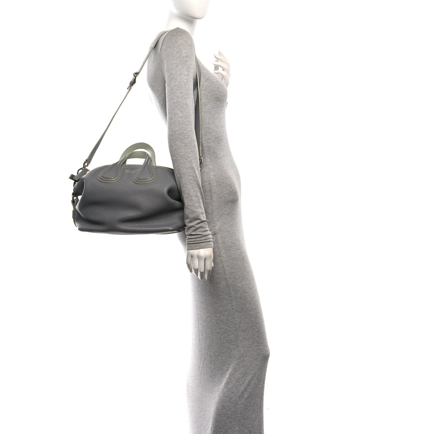 Givenchy Pebbled Calfskin Small Nightingale Pearl Grey