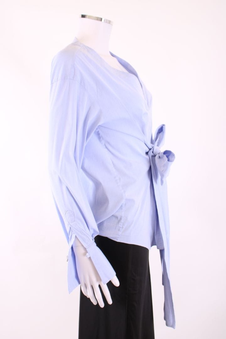 Brunello Cucinelli L/S Tie Front Shirt Light Blue S
