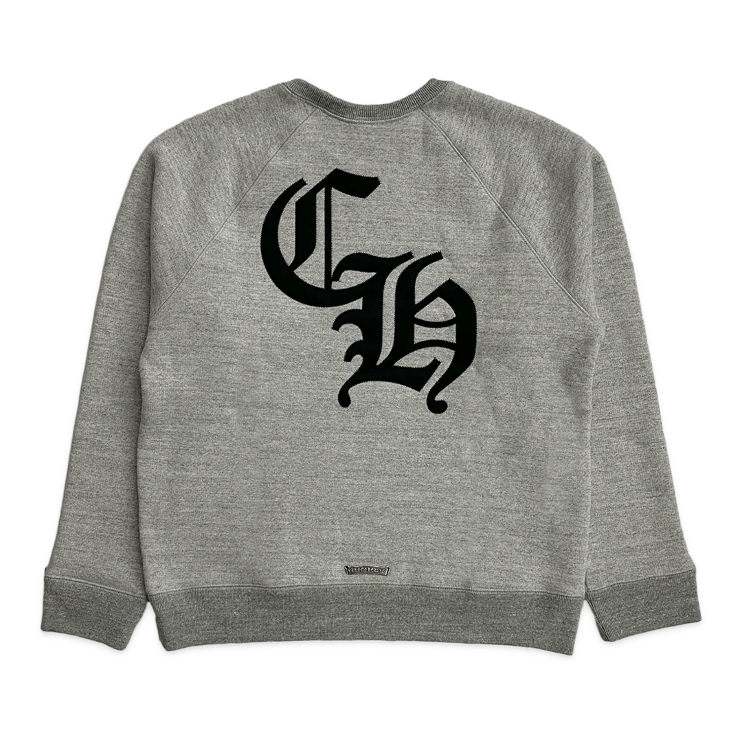 Chrome Hearts Triple Cross Nylon CH Logo Crewneck Grey