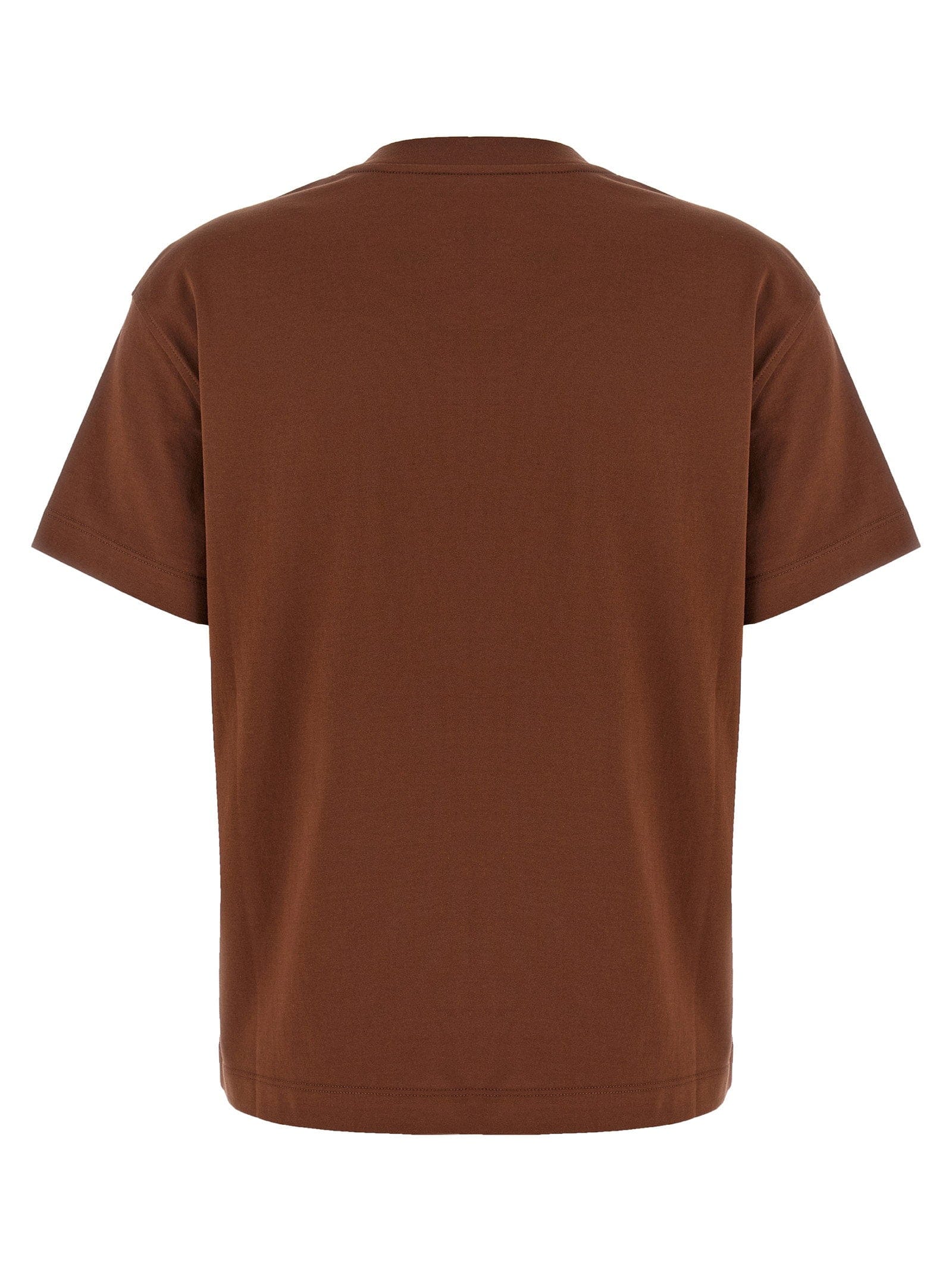 Brunello Cucinelli Cotton Jersey with Shiny Tab Pocket T - Shirt — Brown