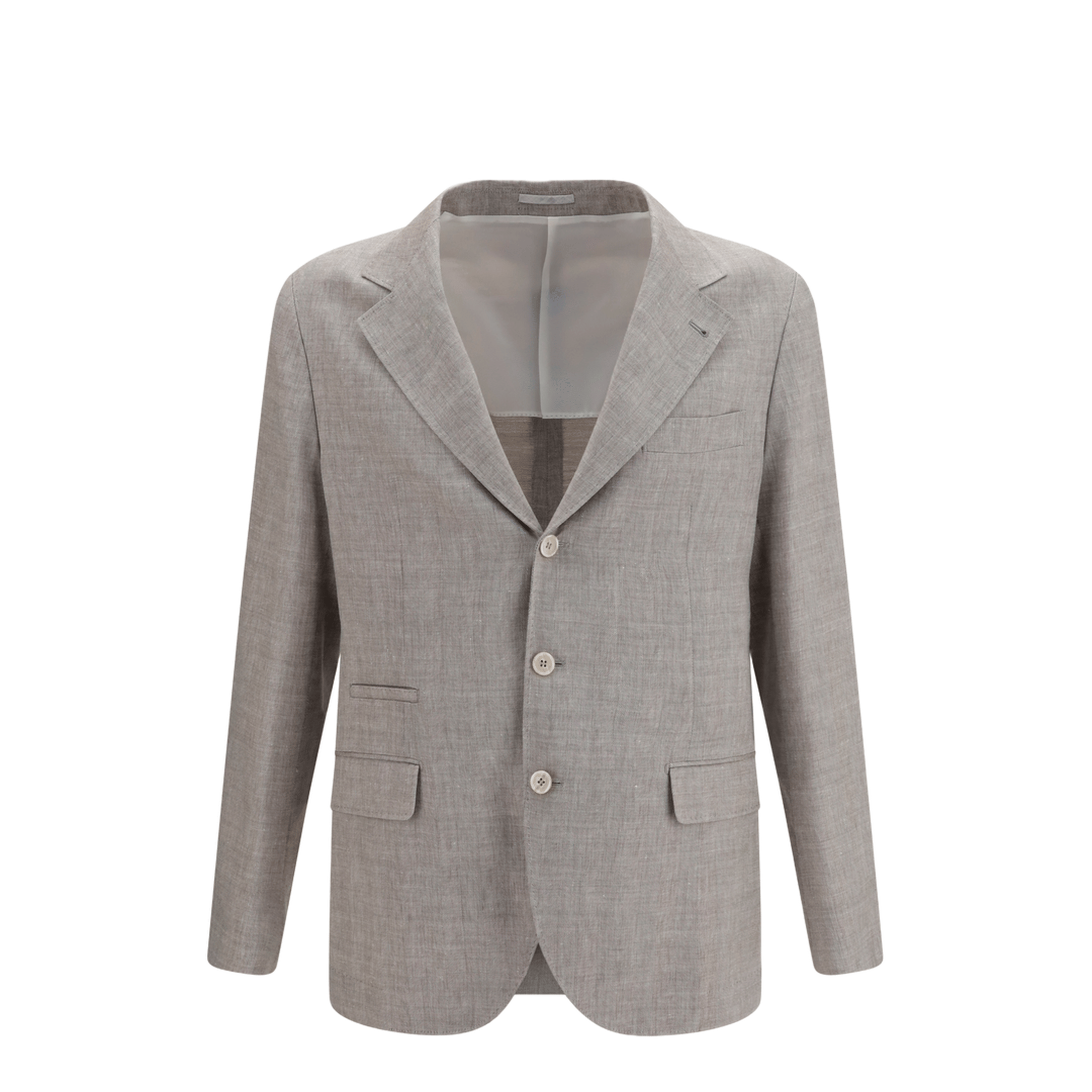 Brunello Cucinelli Deconstructed Linen And Wool Chevron Jacket