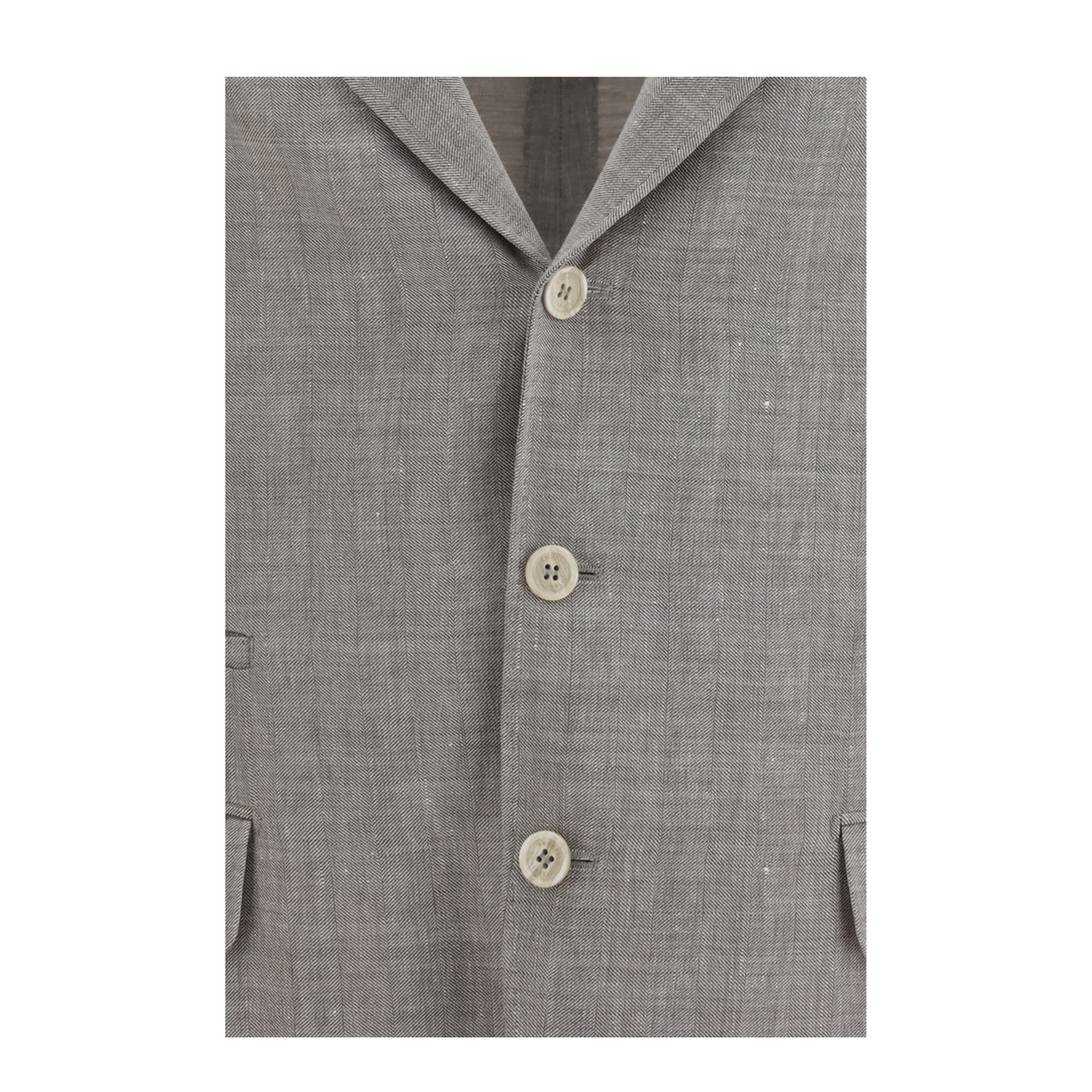 Brunello Cucinelli Deconstructed Linen And Wool Chevron Jacket