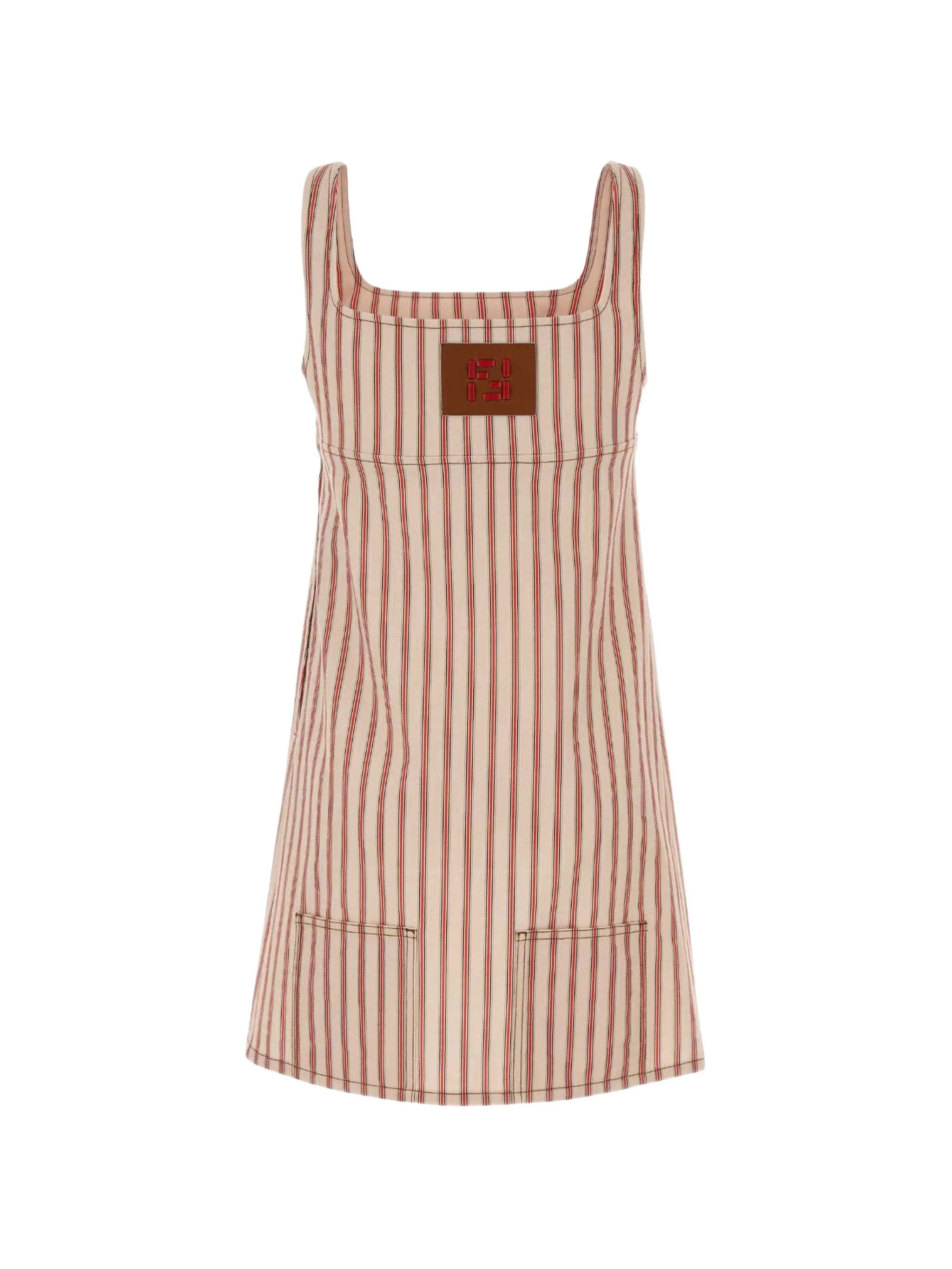 Fendi striped embroidered dress