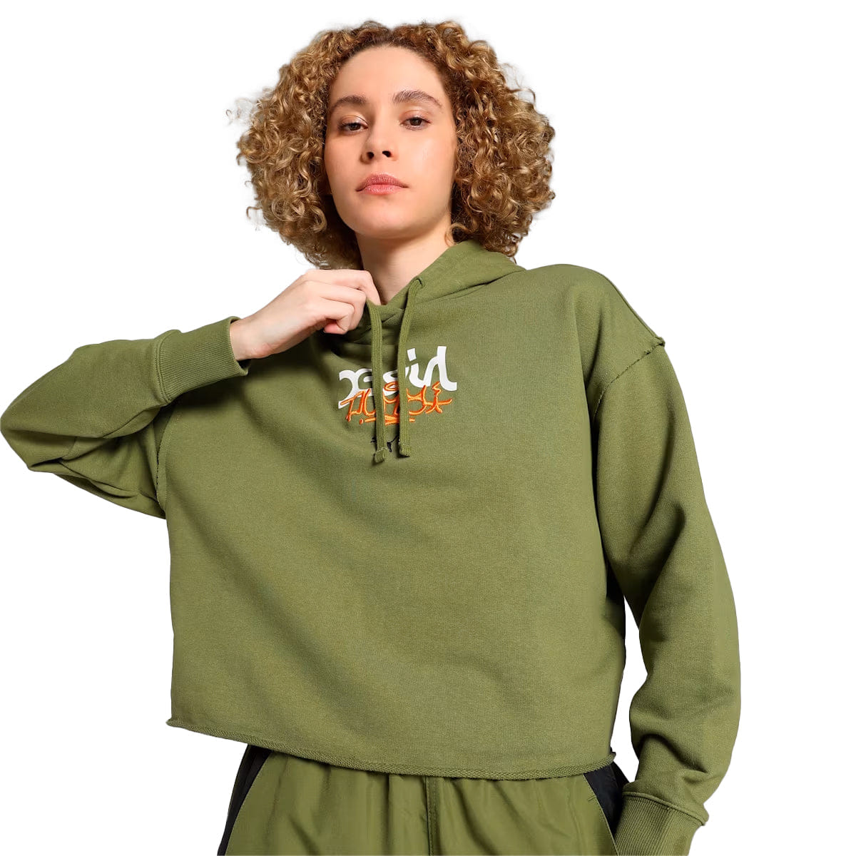 PUMA X - GIRL Graphic Hoodie Olive Green