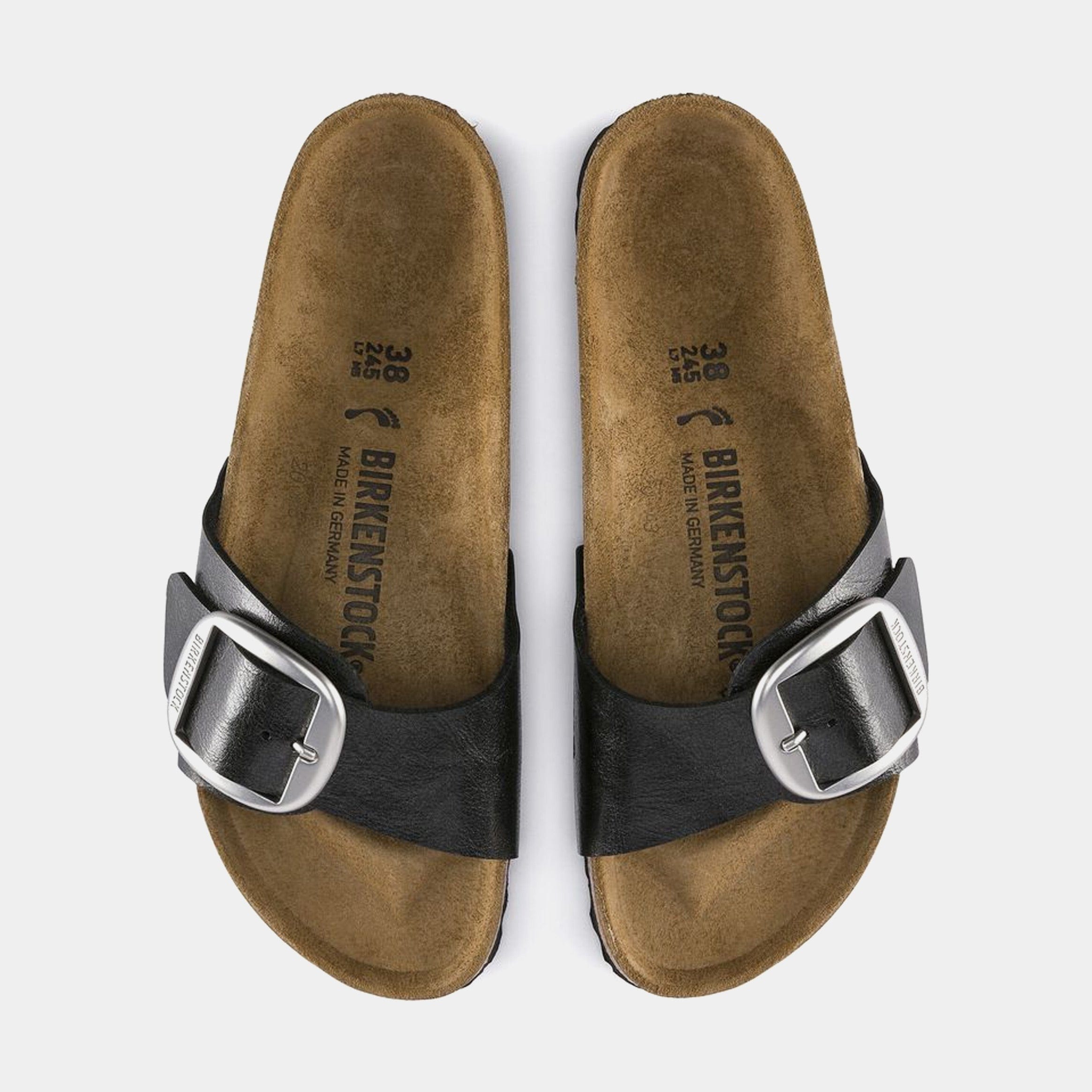 Birkenstock Madrid Big Buckle Womens Sandals (Black/Silver)