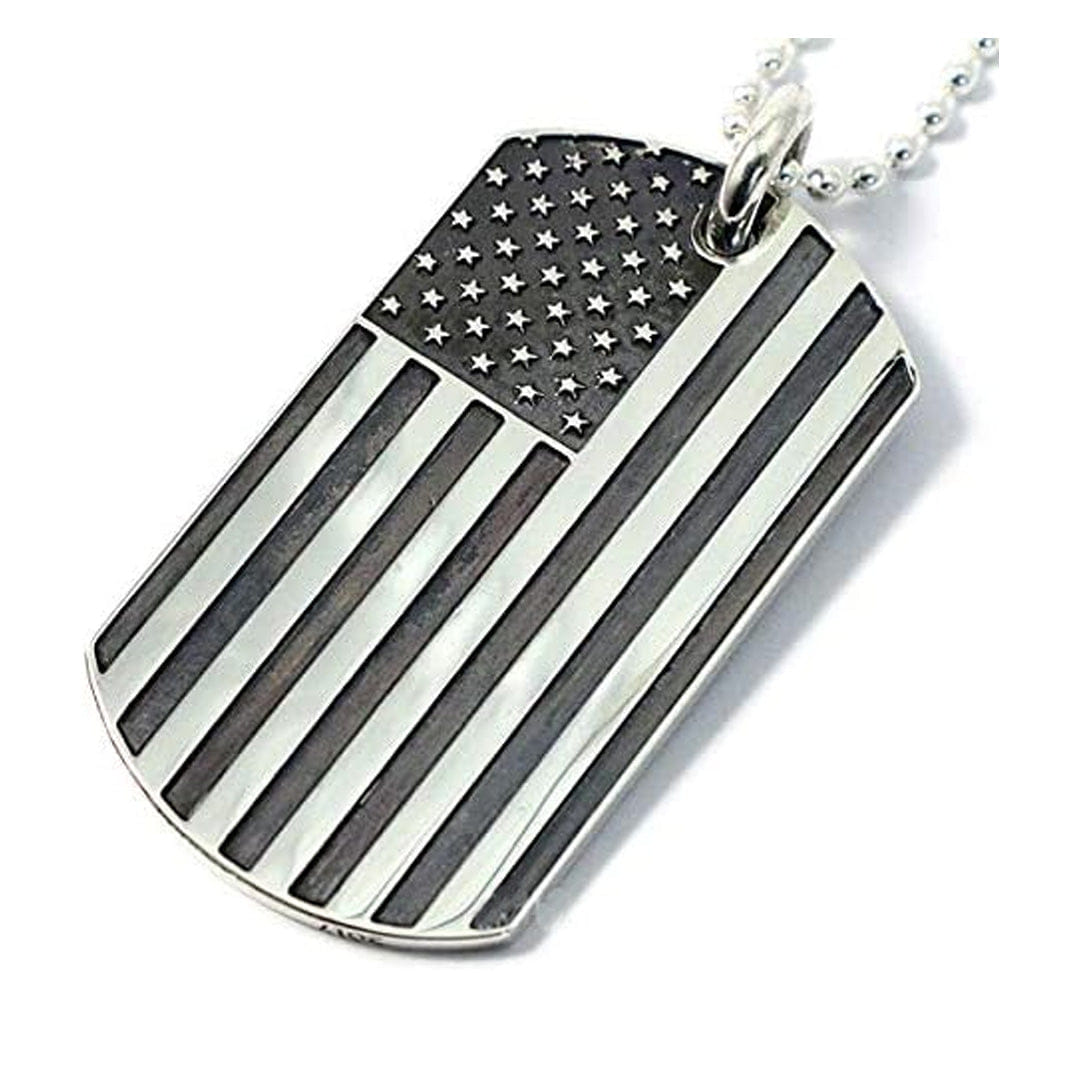 Chrome Hearts Richard Stark Flag Dog Tag (With Chain)