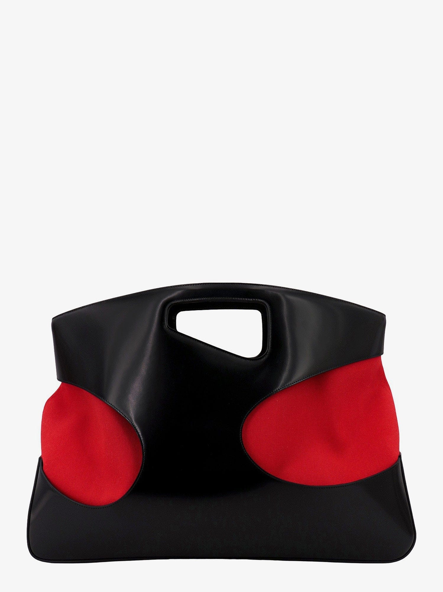 Ferragamo Leather and canvas handbag with cut - out details