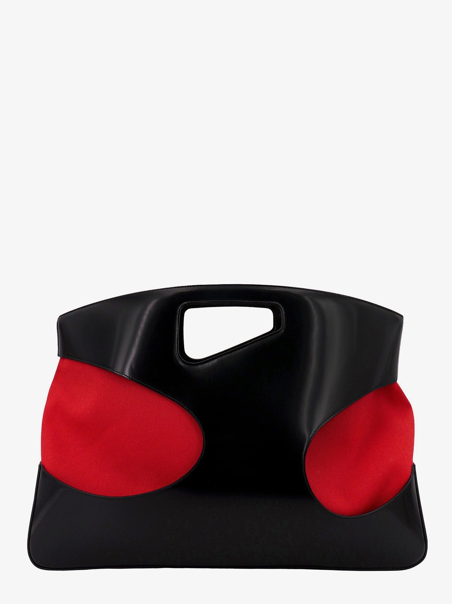 Ferragamo Leather and canvas handbag with cut - out details