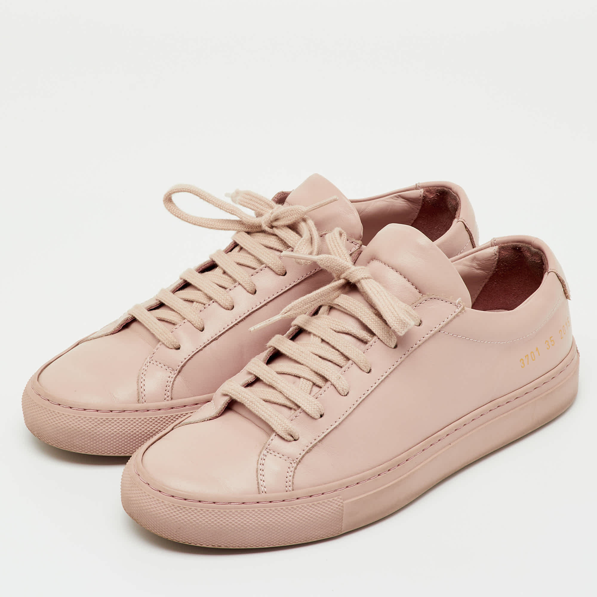 Common Projects Pink Leather Achilles Low Top Sneakers